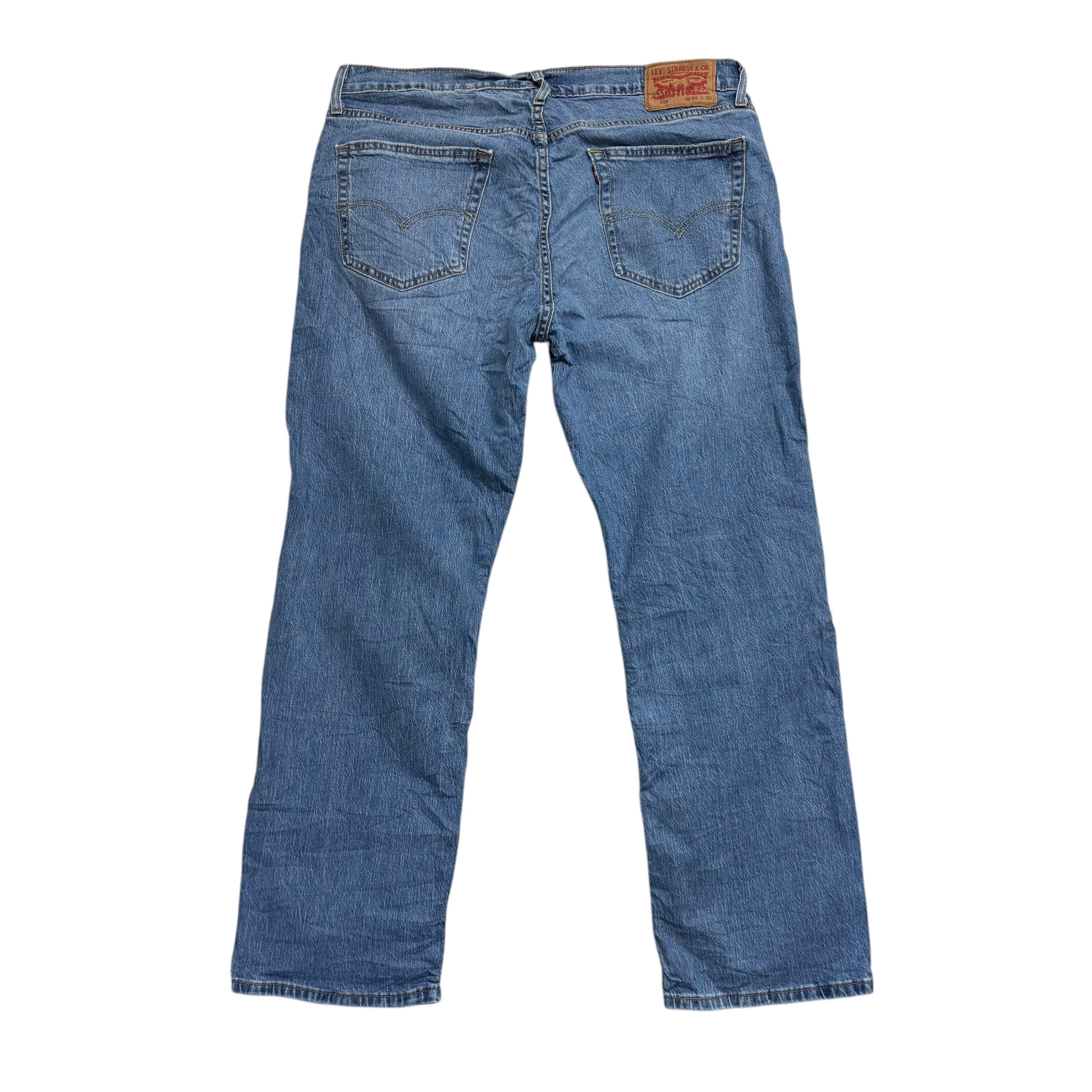 Levis 559 Jeans W36 L30 Mens Mid Blue Relaxed Straight Fit Stretch Denim (E)