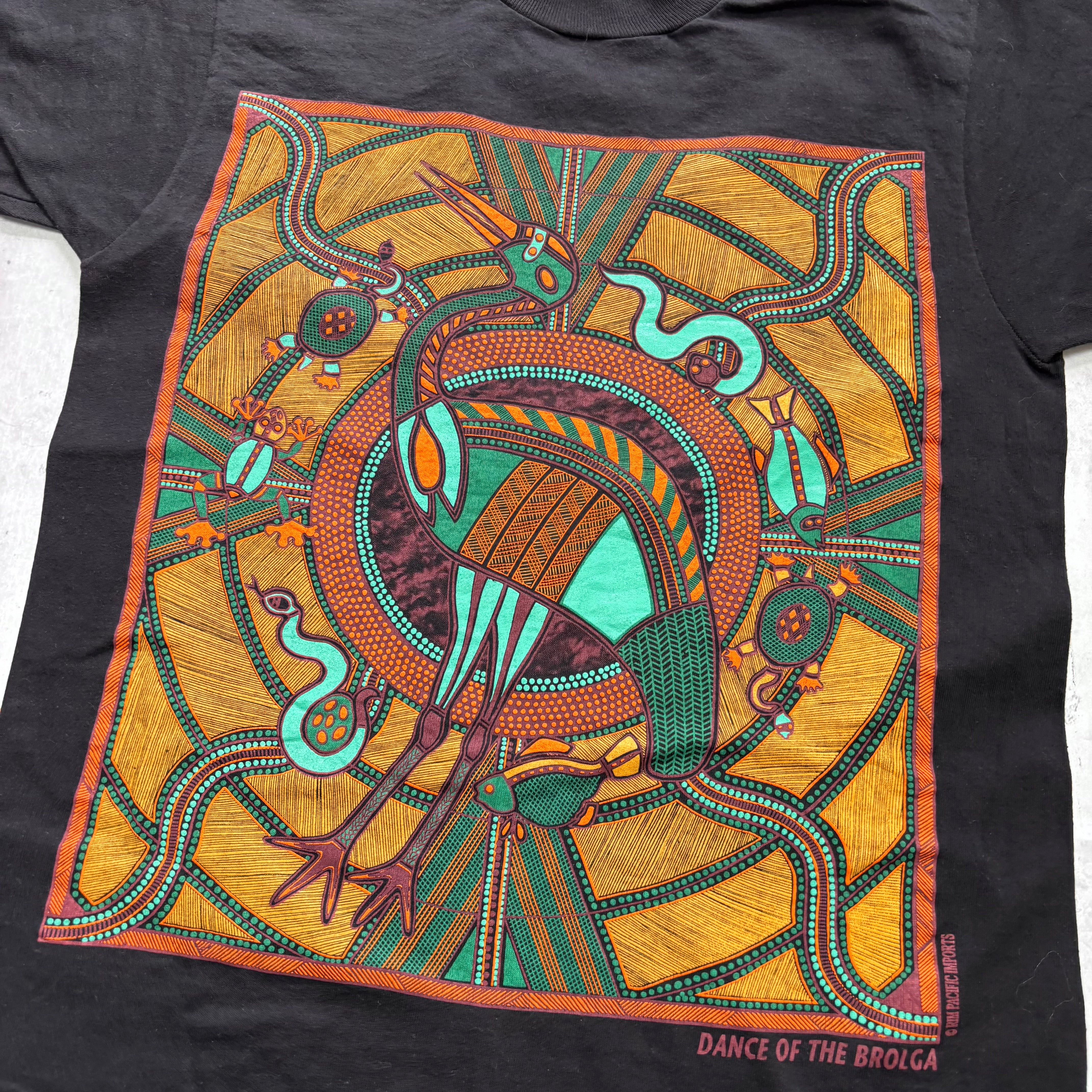 Vintage T Shirt Mens Small Black Single Stitch Graphic Print 90s Bird Nature (E)