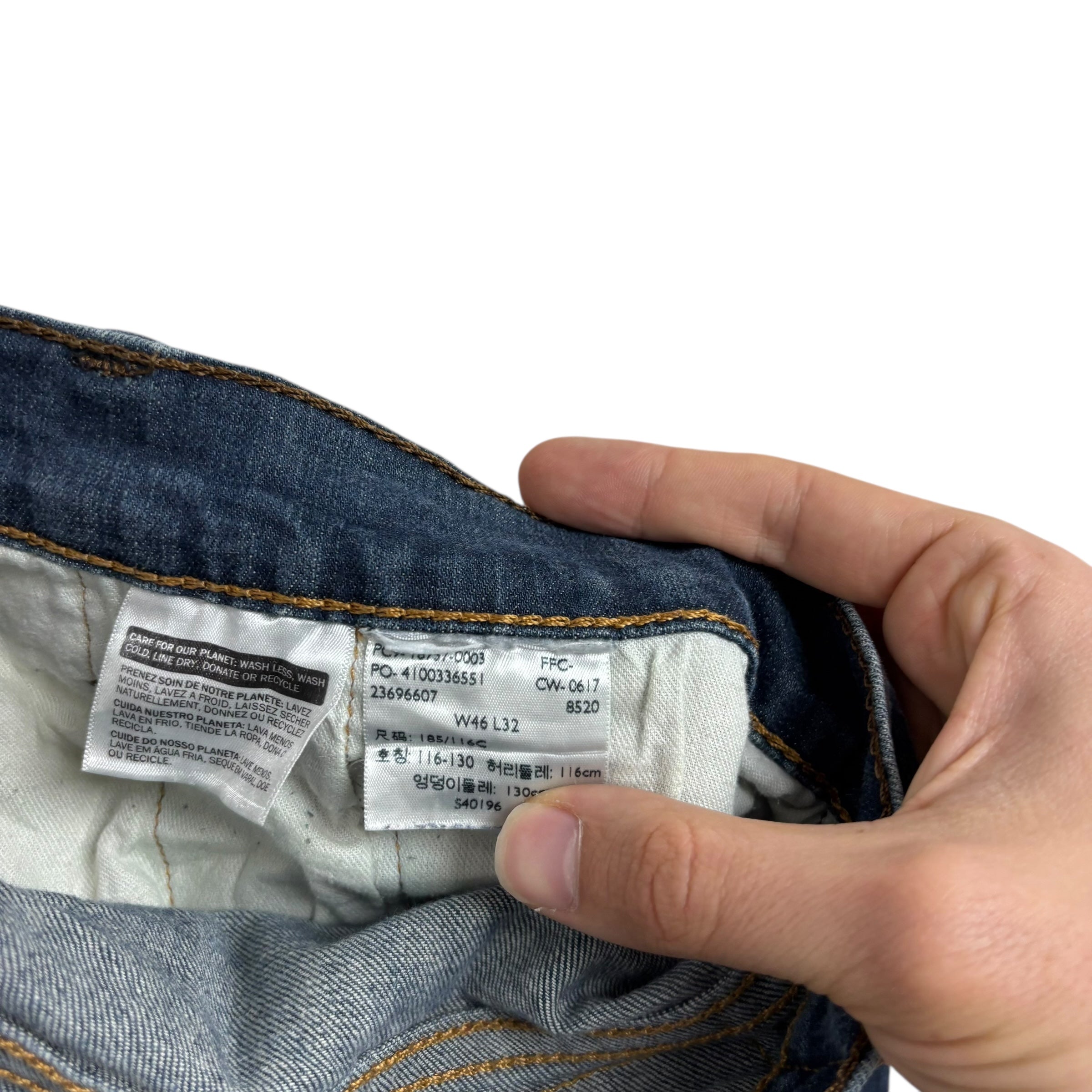 Levis 541 Jeans W46 L30 Mens Dark Blue Athletic Tapered Fit Stretch Denim (E)