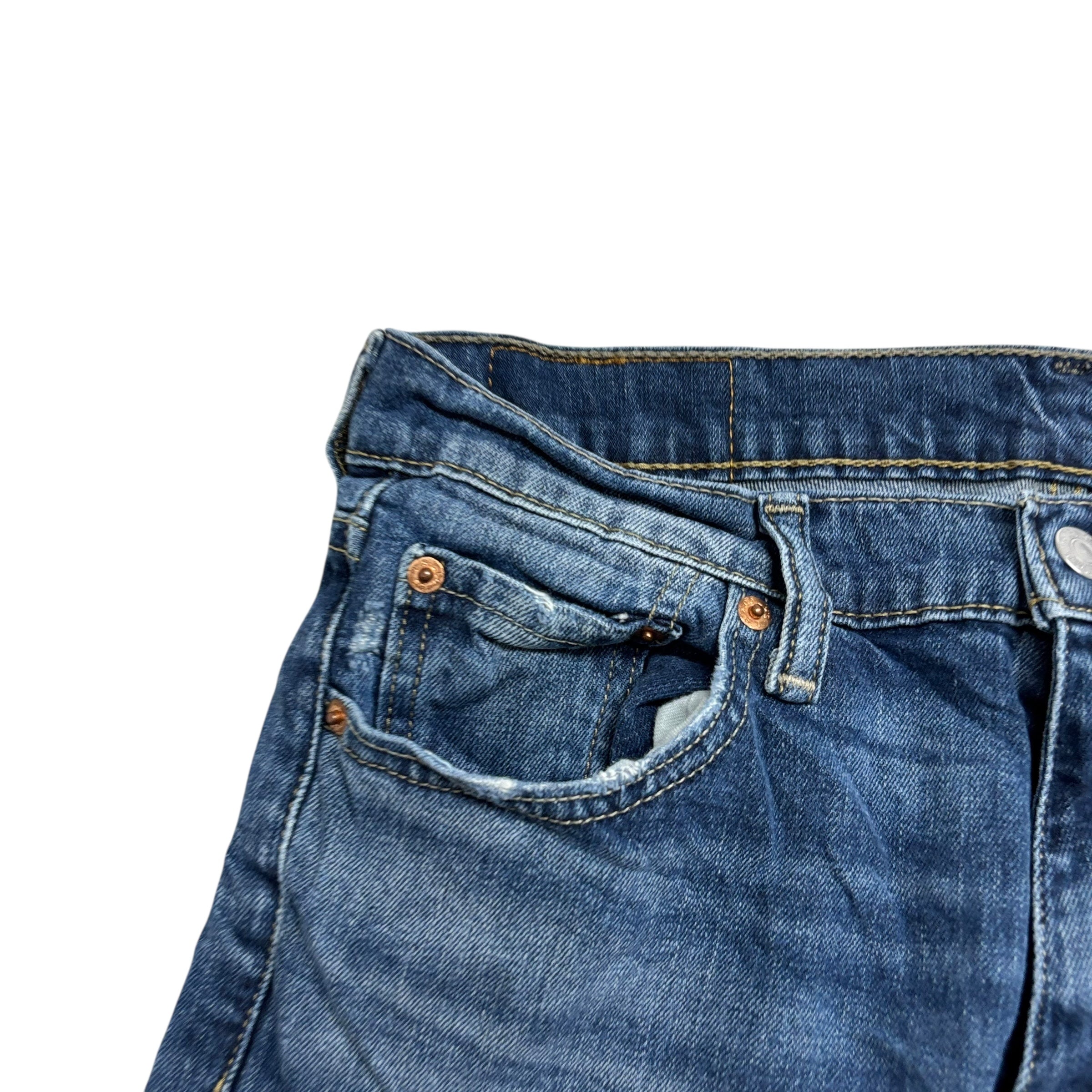 Levis 541 Jeans W30 L34 Mens Mid Blue Athletic Tapered Fit Stretch Denim (E)