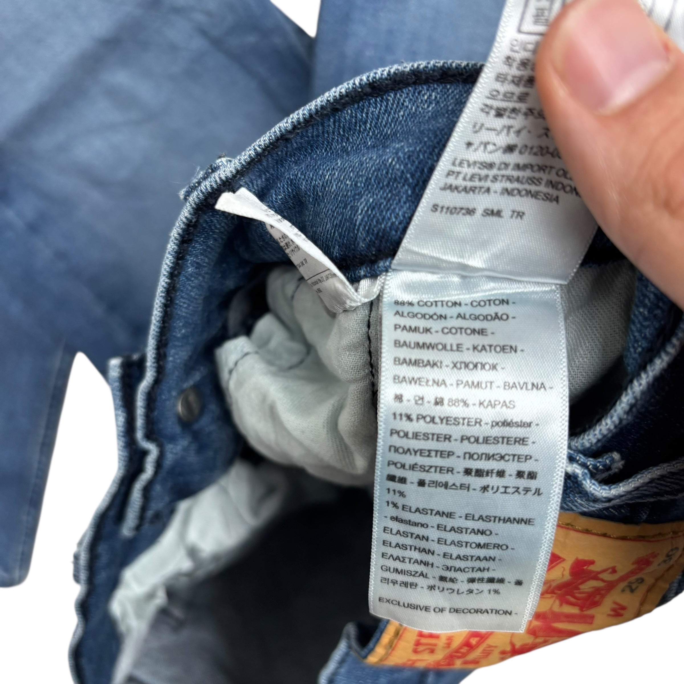 Levis 514 Jeans W29 L30 Mens Navy Blue Slim Straight Fit Stretch Denim (E)