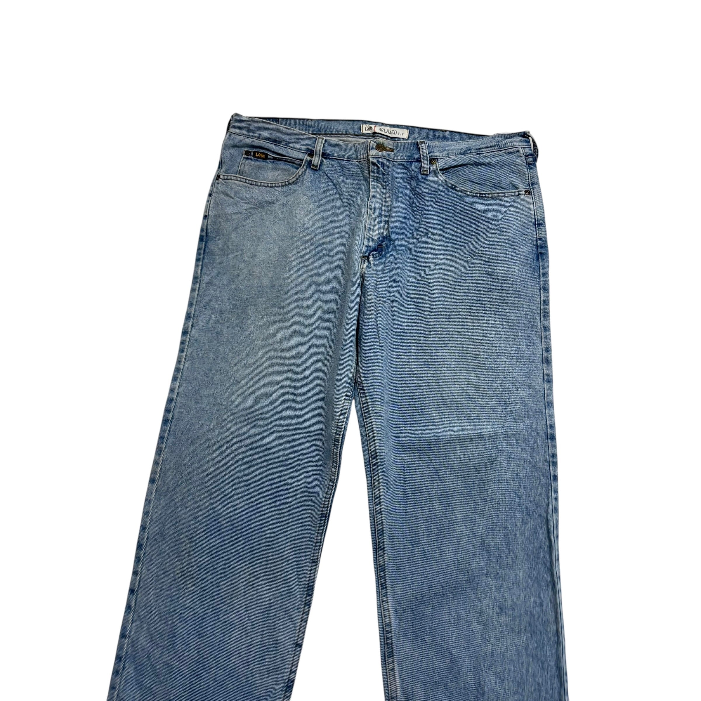 Lee Jeans W42 L30 Mens Light Blue Relaxed Straight Fit Vintage Denim