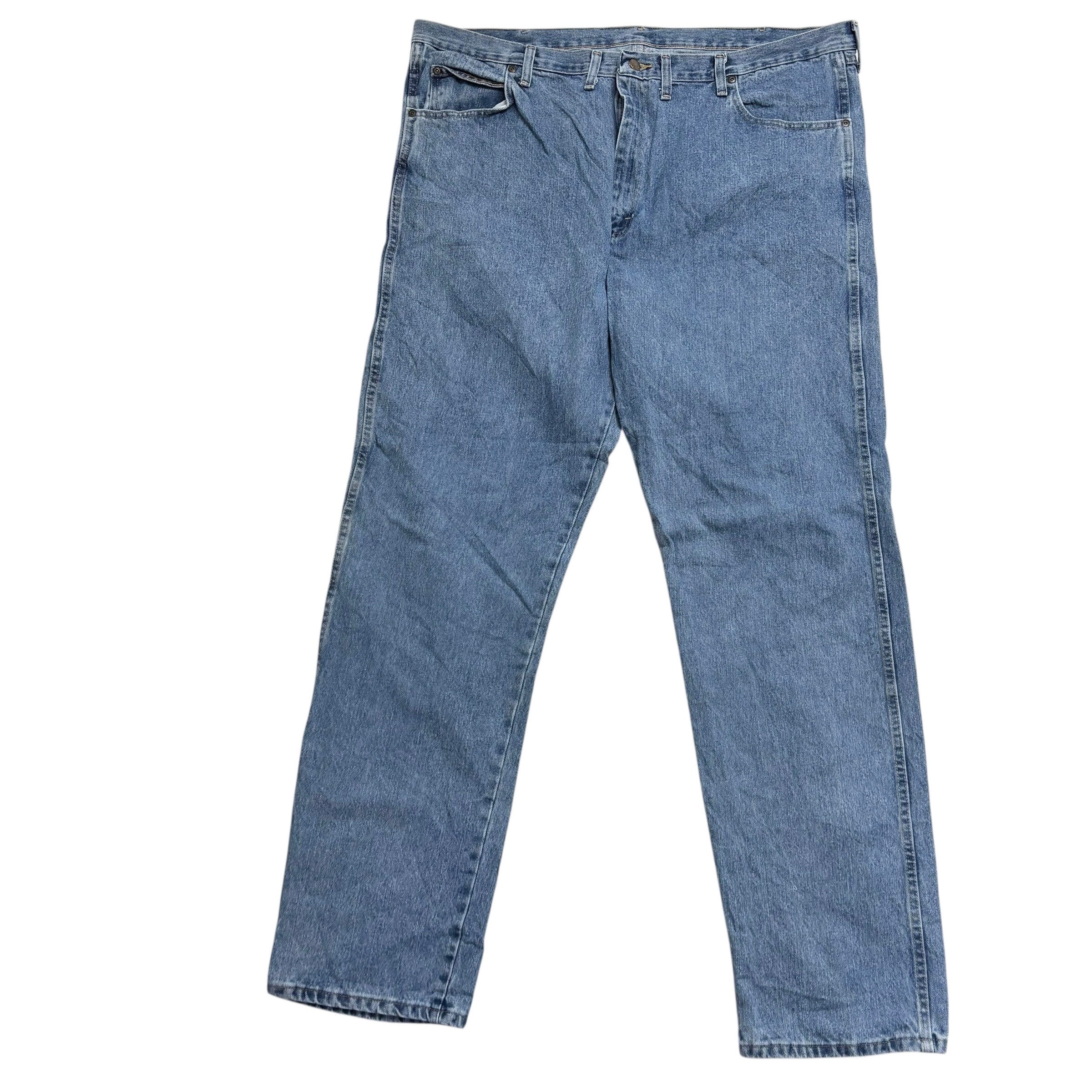 Wrangler Jeans W46 L36 Mens Mid Blue Regular Straight Fit Vintage Denim (E)