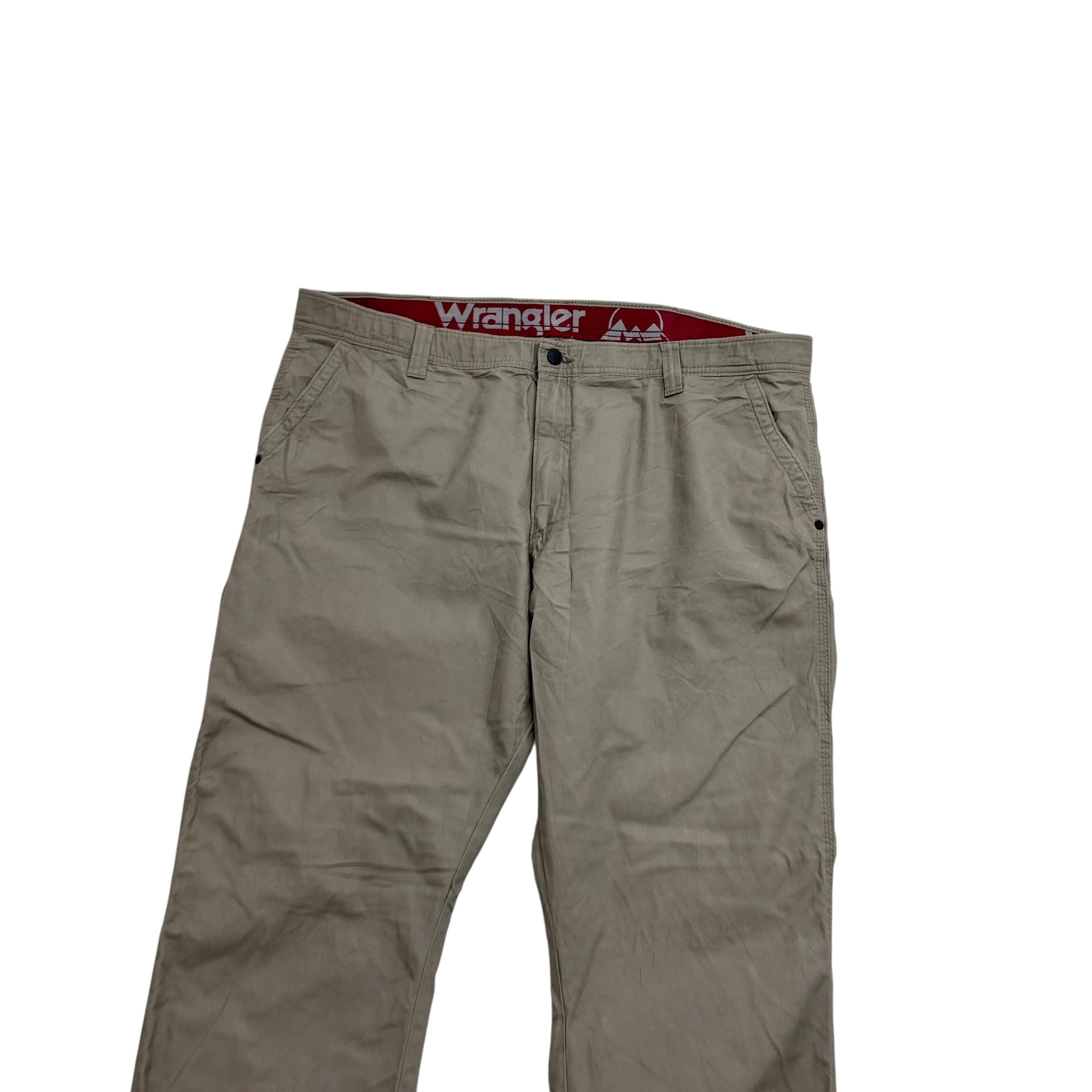 Wrangler Walking Trousers W42 L30 Mens Brown Relaxed Straight Fit Pants (E)