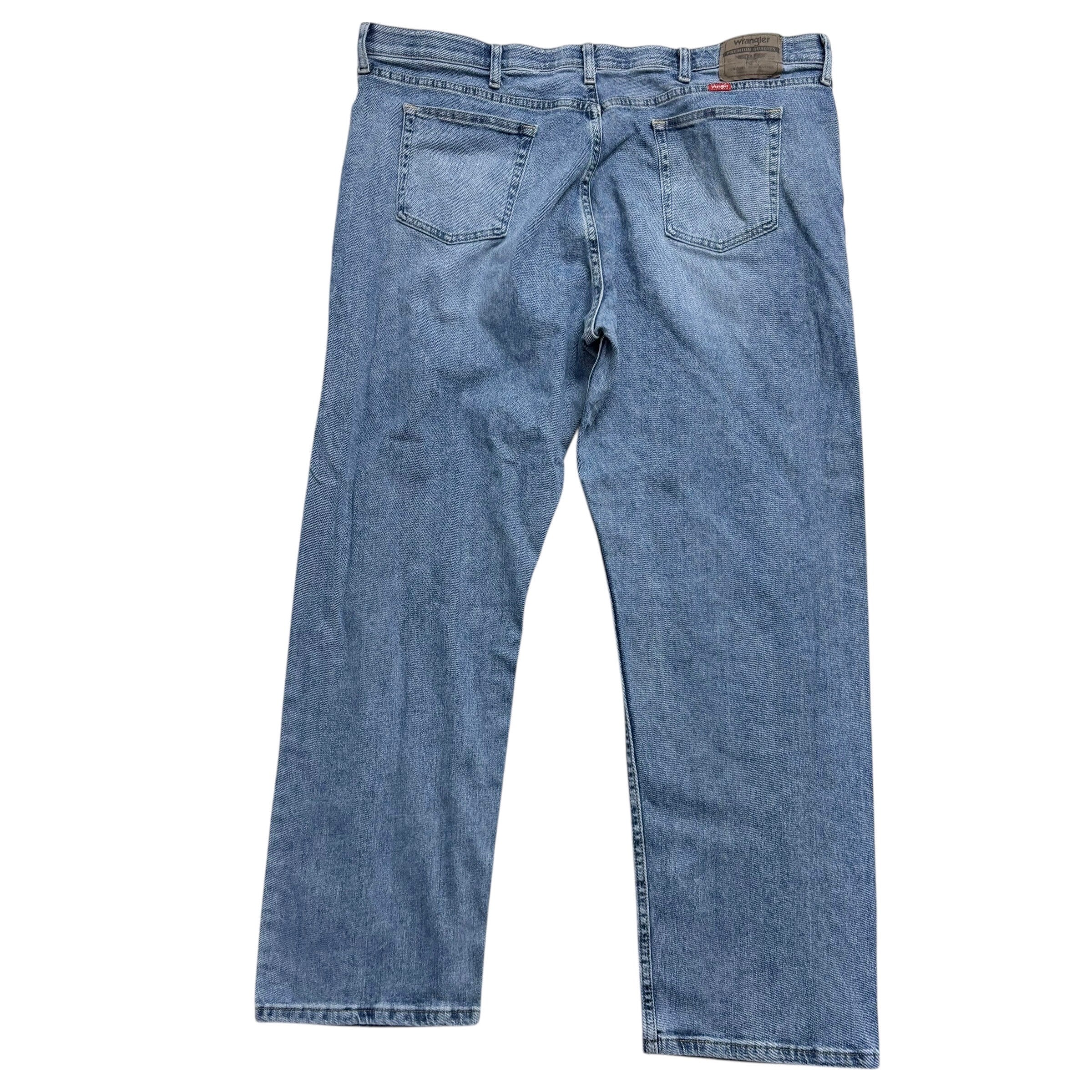 Wrangler Jeans W44 L32 Mens Mid Blue Relaxed Straight Fit Stretch Denim (E)