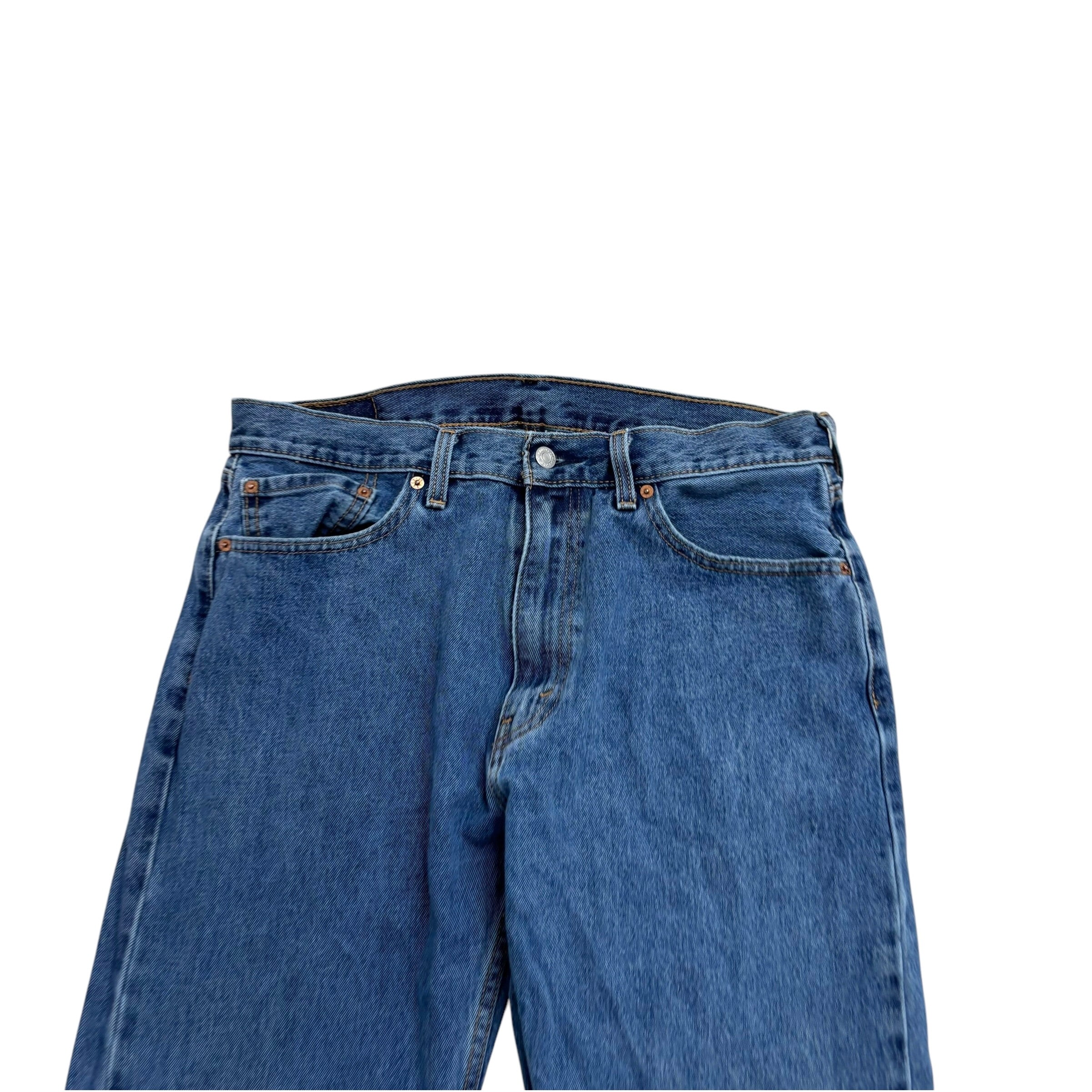 Levis 505 Jeans W36 L30 Mens Mid Blue Regular Straight Fit Denim