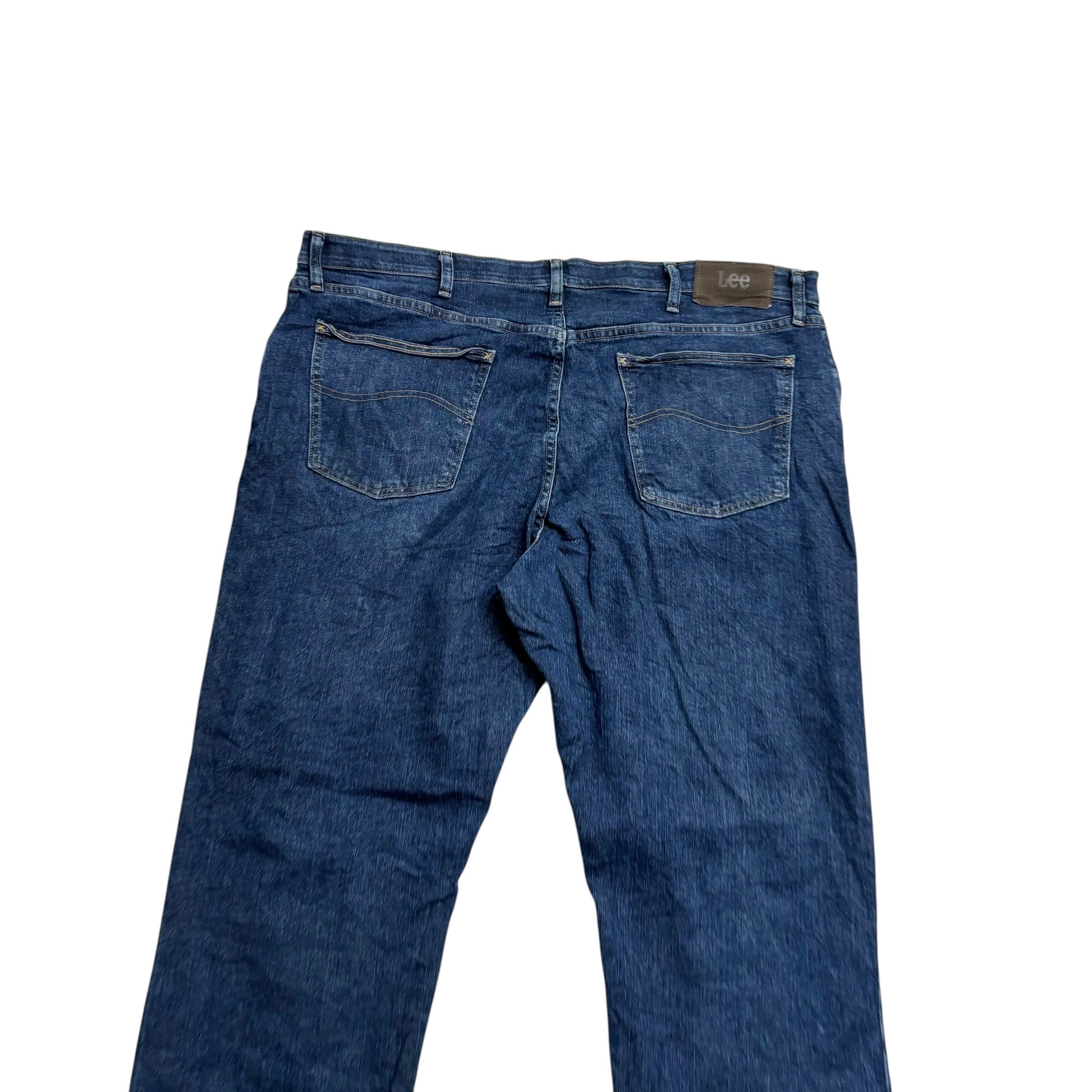 Lee Jeans W44 L32 Mens Dark Blue Regular Straight Fit Stretch Denim (E)