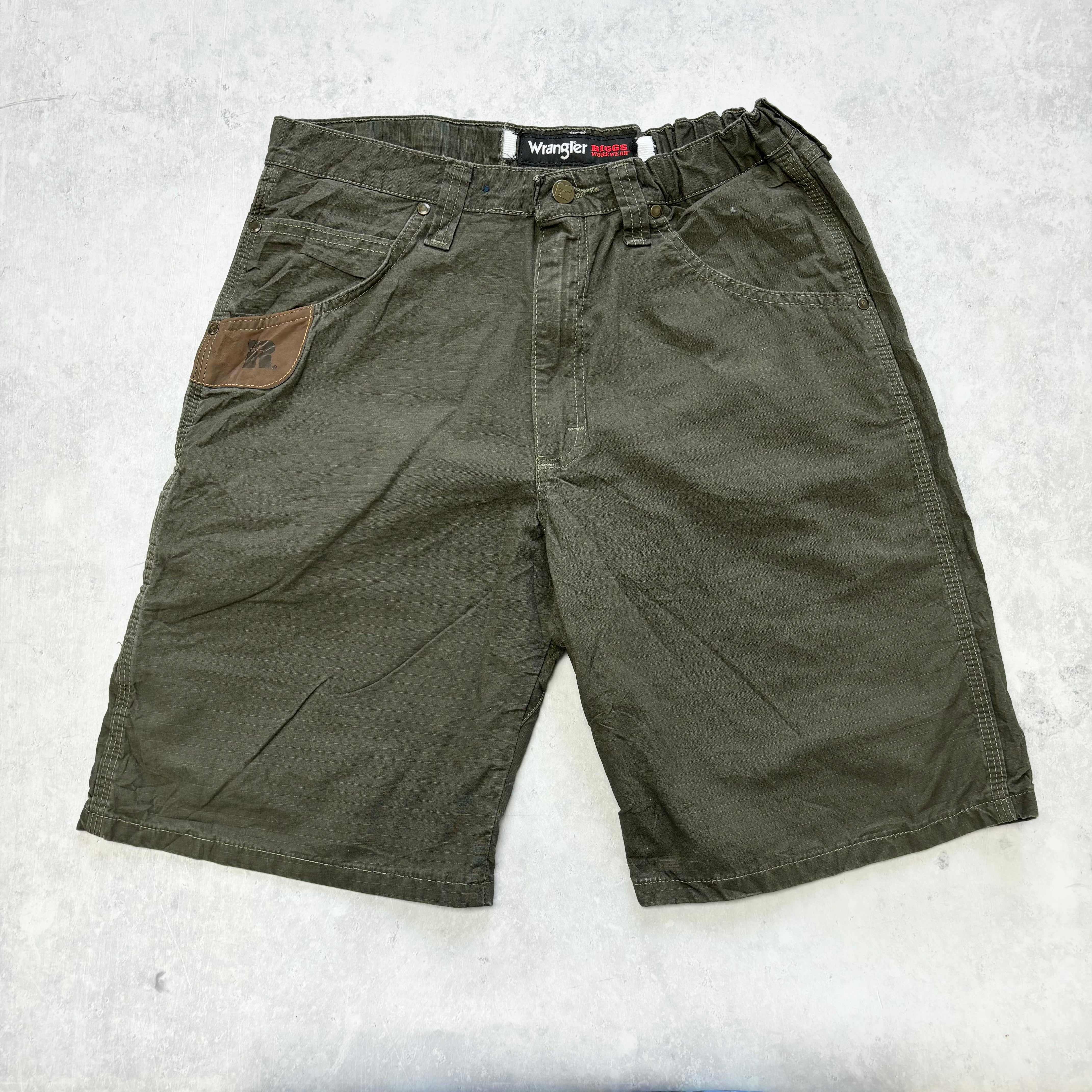 Vintage Wrangler Shorts W30 Mens Olive Green Regular Workwear Fit