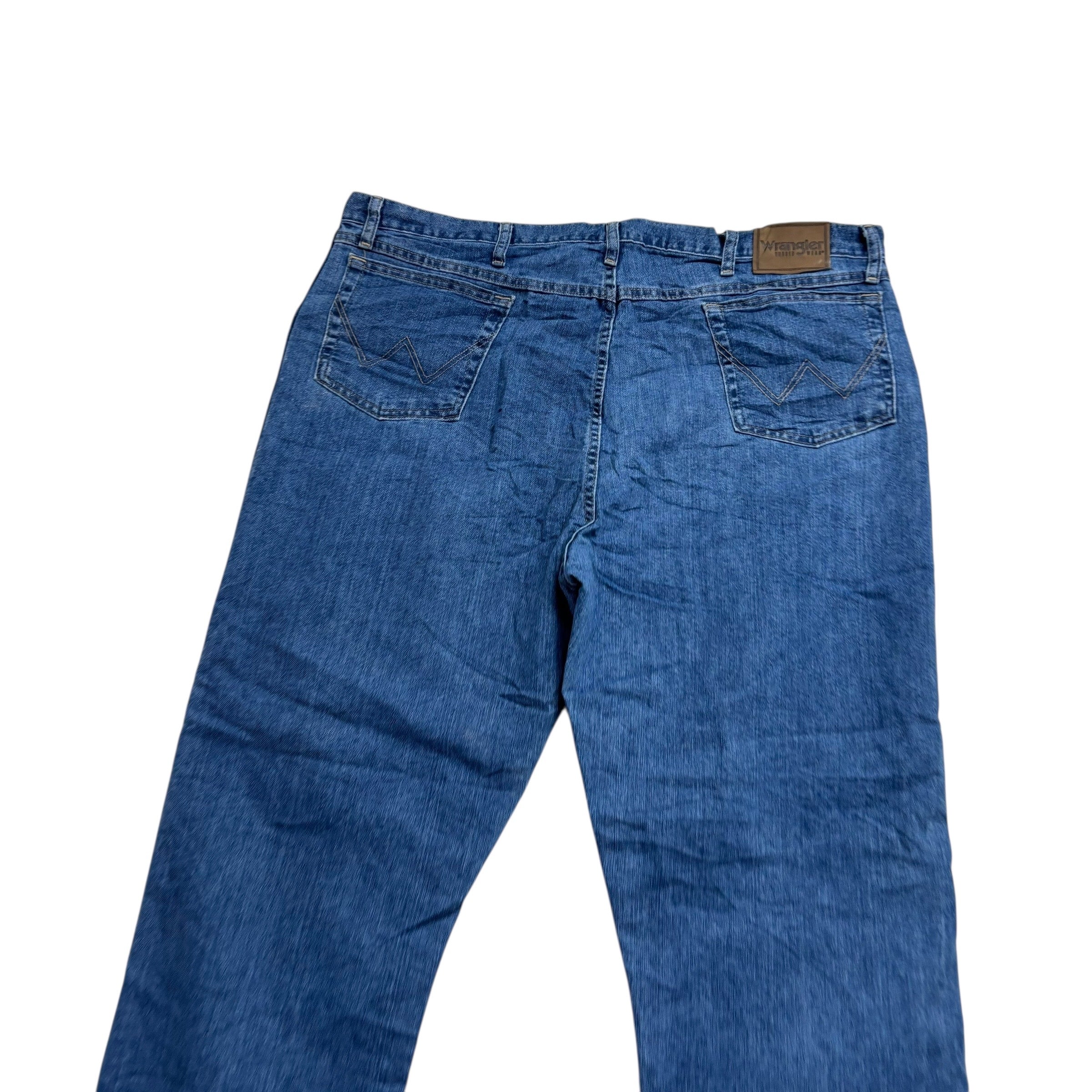 Wrangler Jeans W44 L32 Mens Mid Blue Relaxed Straight Fit Vintage Denim (E)
