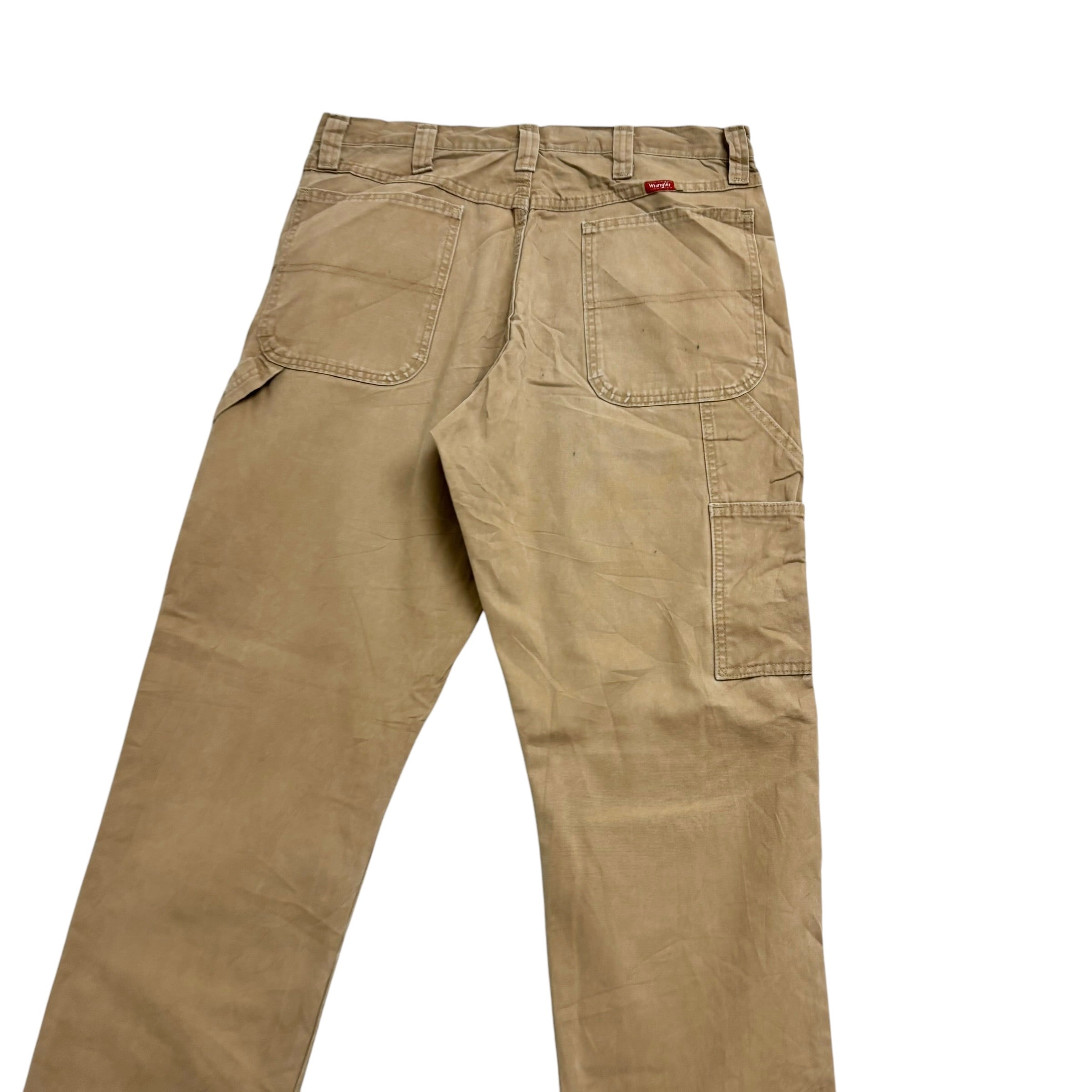 Wrangler Carpenter Pants W34 L34 Mens Brown Tan Baggy Relaxed Straight Fit