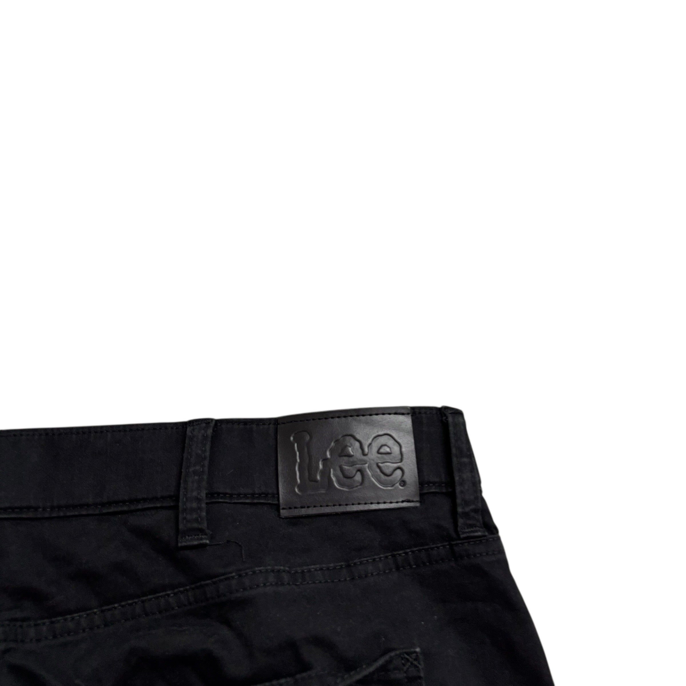 Lee Trousers W42 L30 Mens Black Regular Tapered Fit Stretch Pants (E)
