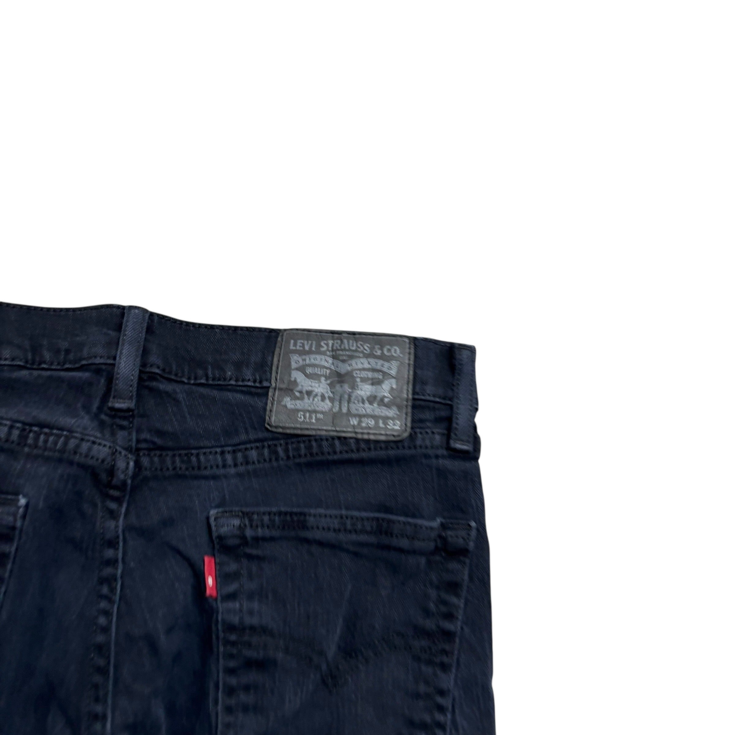 Levis 511 Jeans W29 L32 Mens Navy Blue Slim Fit Stretch Denim (E)