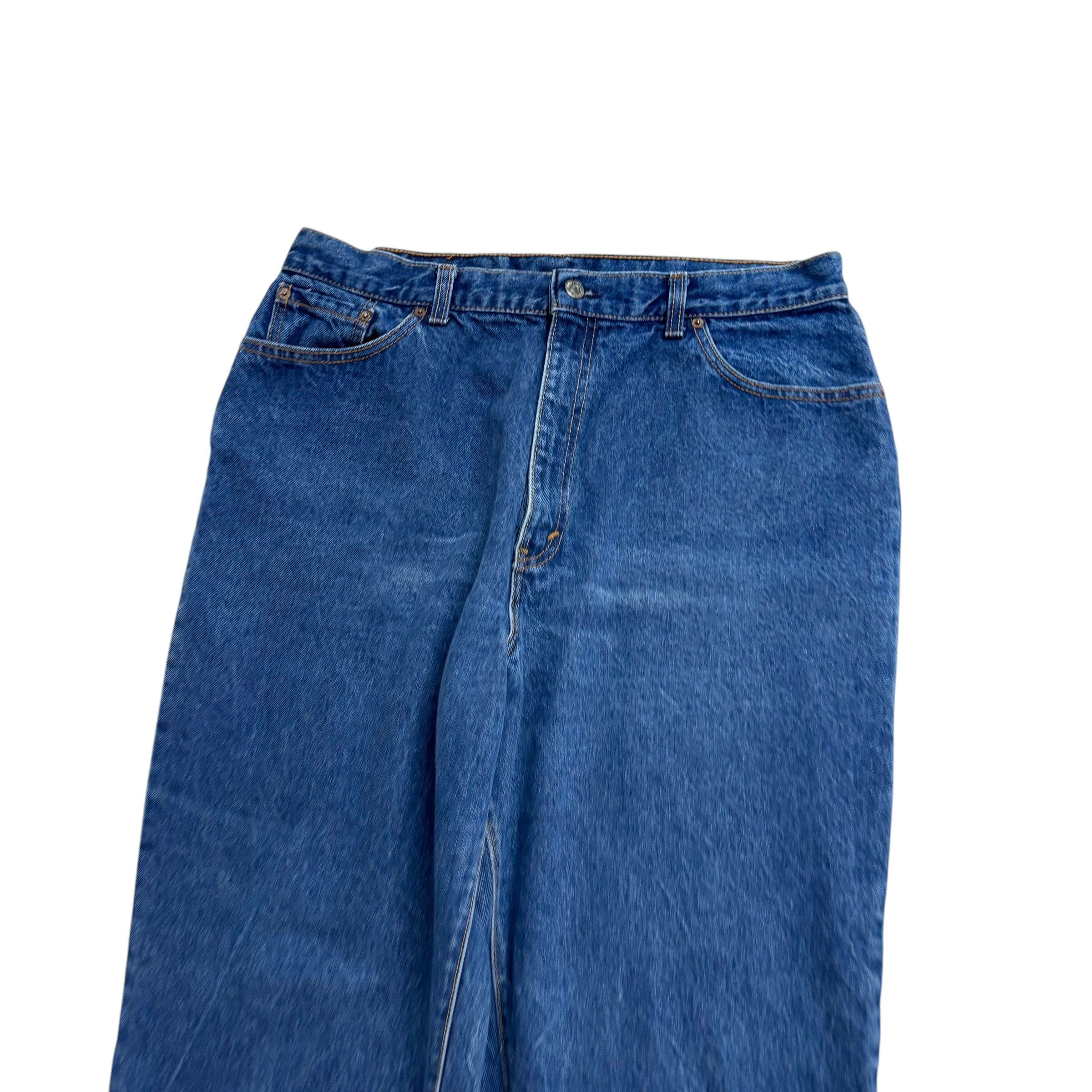 Levis 505 Jeans W34 L29 Womens Mid Blue Relaxed Taper Made In USA Vintage