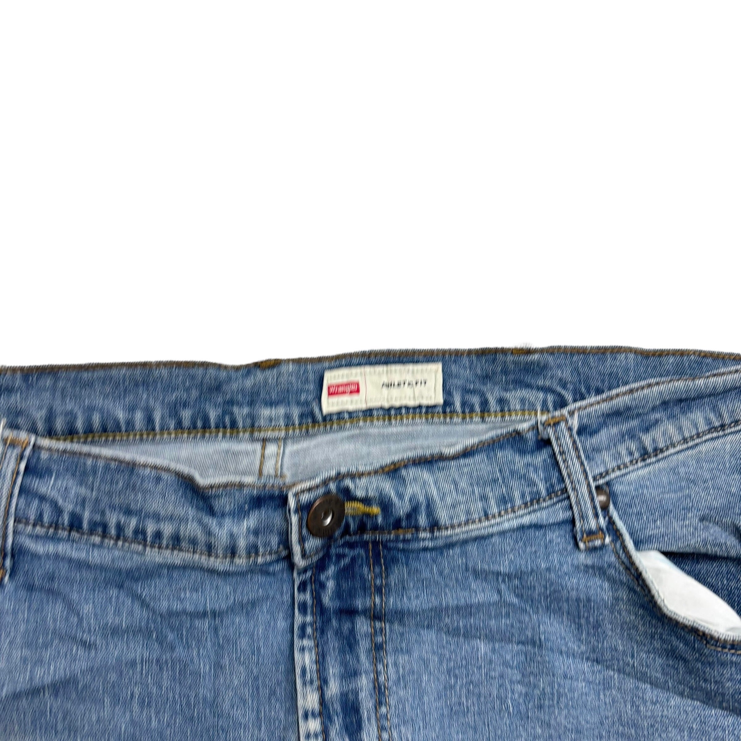 Wrangler Jeans W40 L30 Mens Light Blue Athletic Tapered Fit Stretch Denim