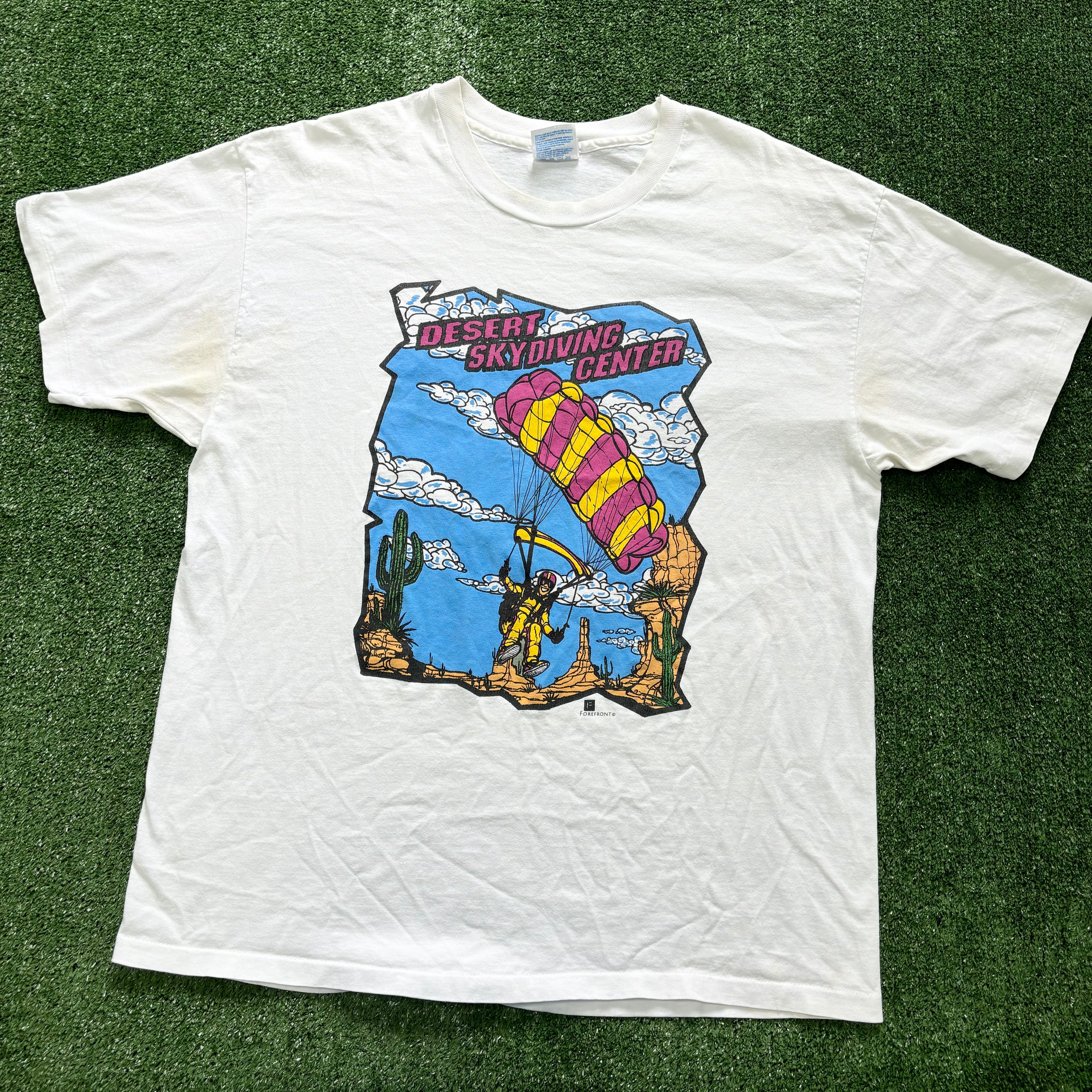 Vintage T Shirt Mens XL White Single Stitch Graphic Print 90s USA