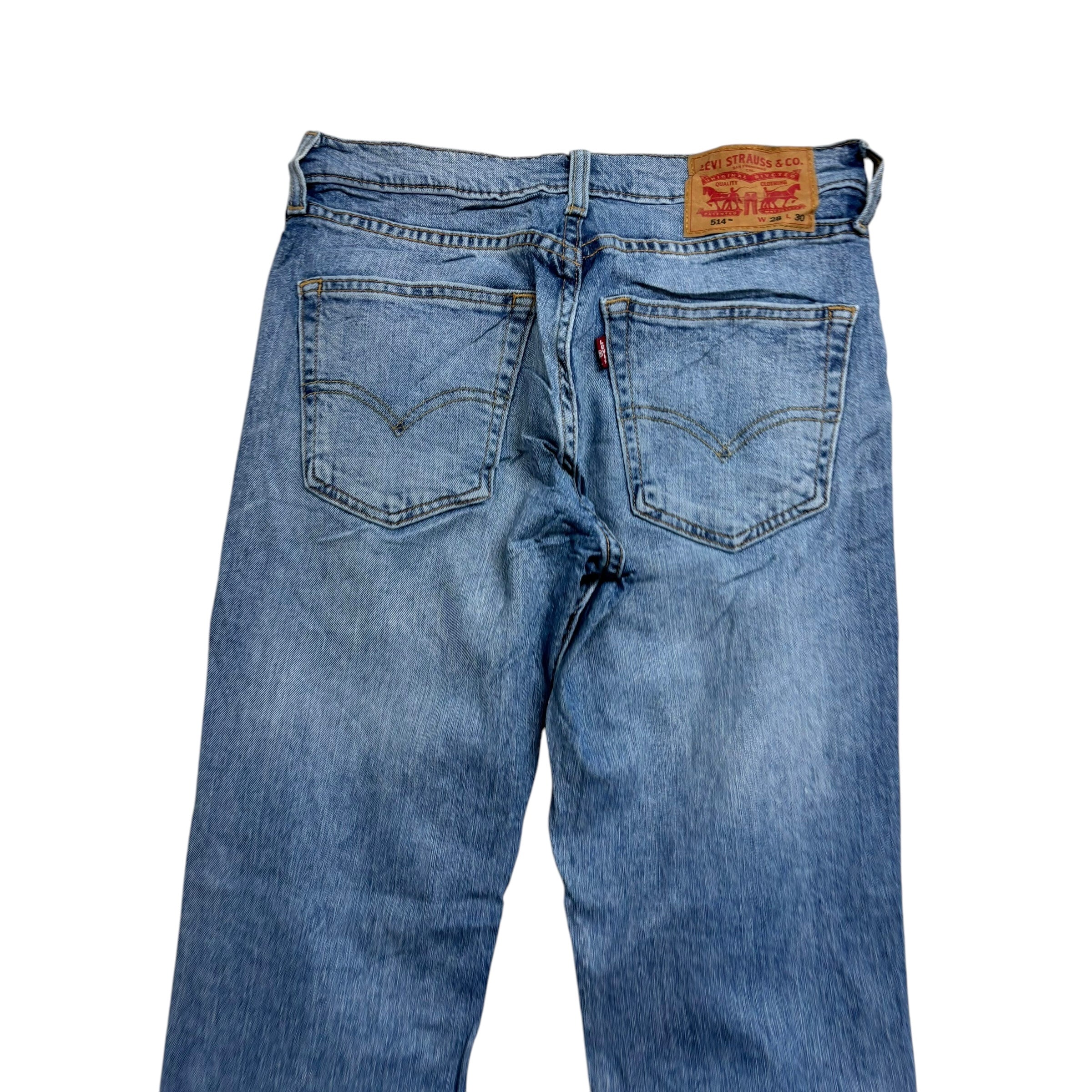 Levis 514 Jeans W28 L30 Mens Light Blue Regular Straight Fit Stretch Denim