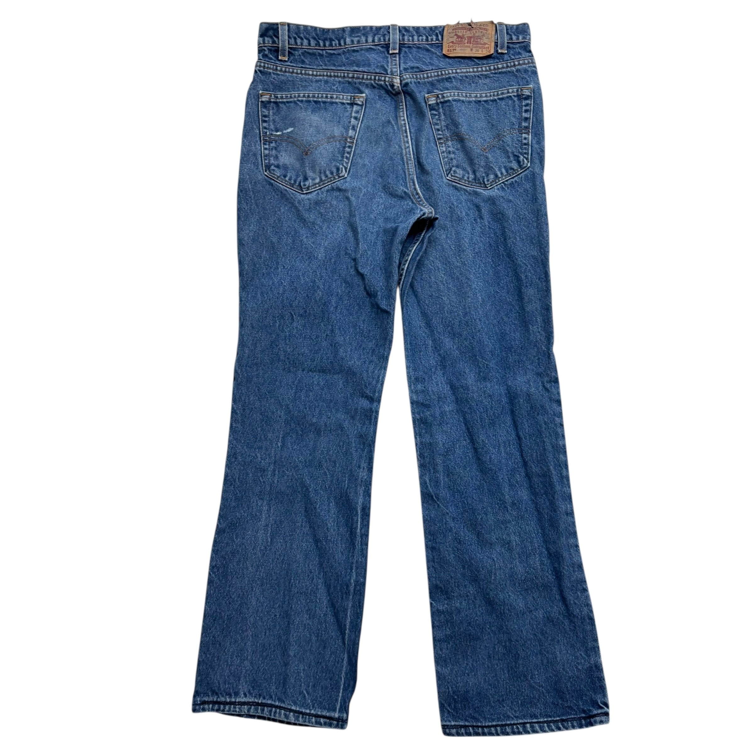 Levis 517 Jeans W34 L31 Mens Mid Blue Regular Bootcut Fit Made In USA Vintage