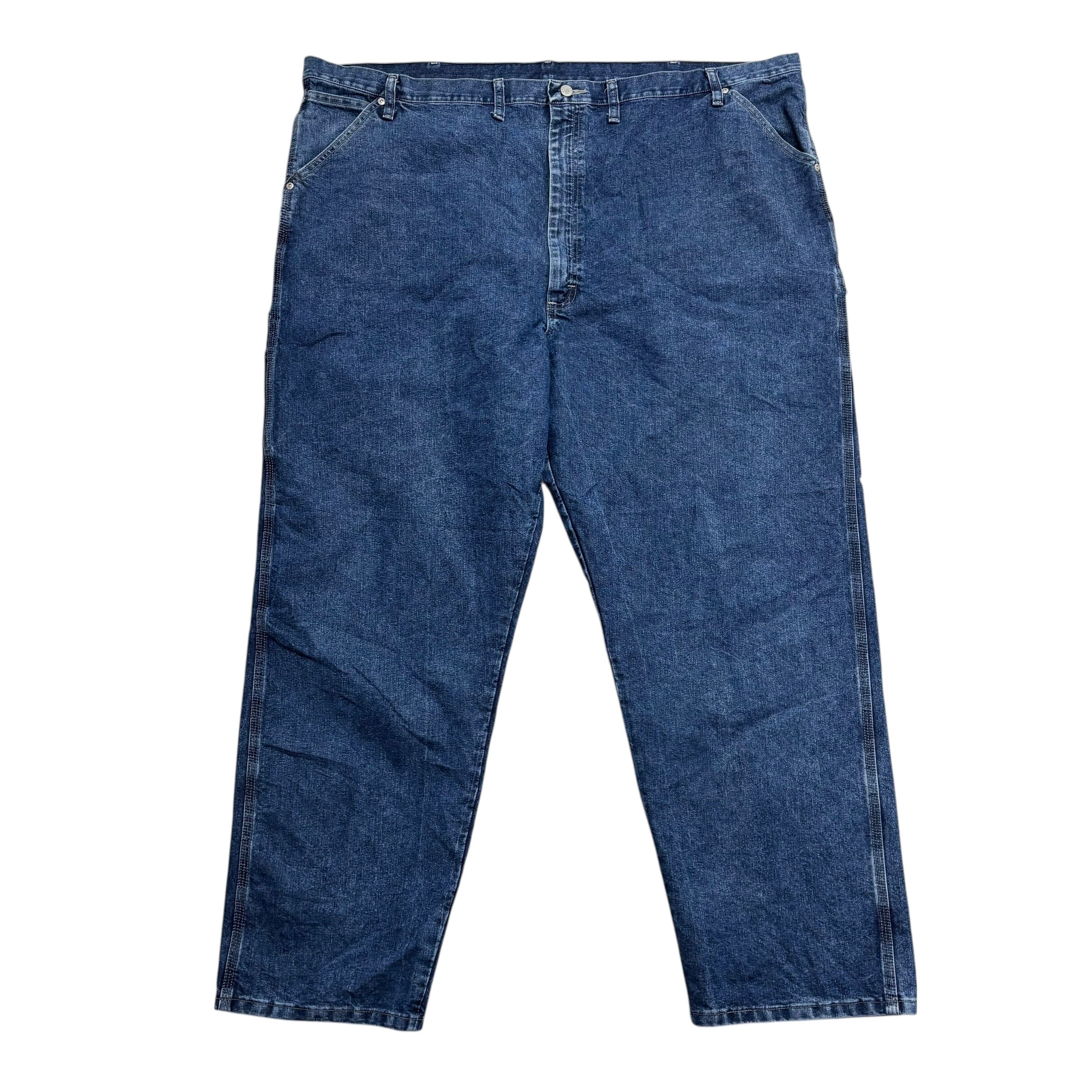 Wrangler Carpenter Jeans W50 L32 Mens Mid Blue Relaxed Straight Fit Denim (E)