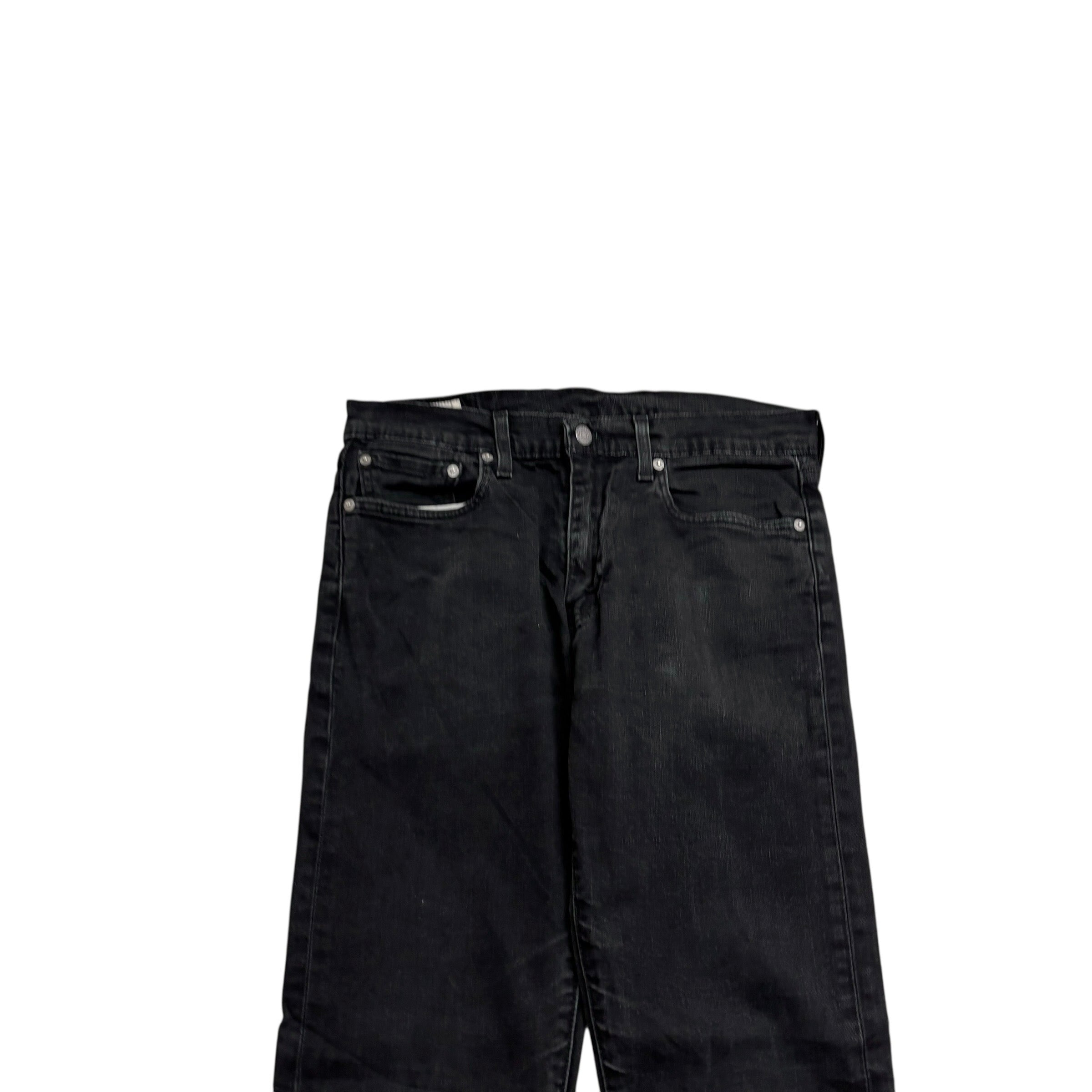 Levis 502 Jeans W32 L33 Mens Black Regular Tapered Fit Stretch Premium Denim