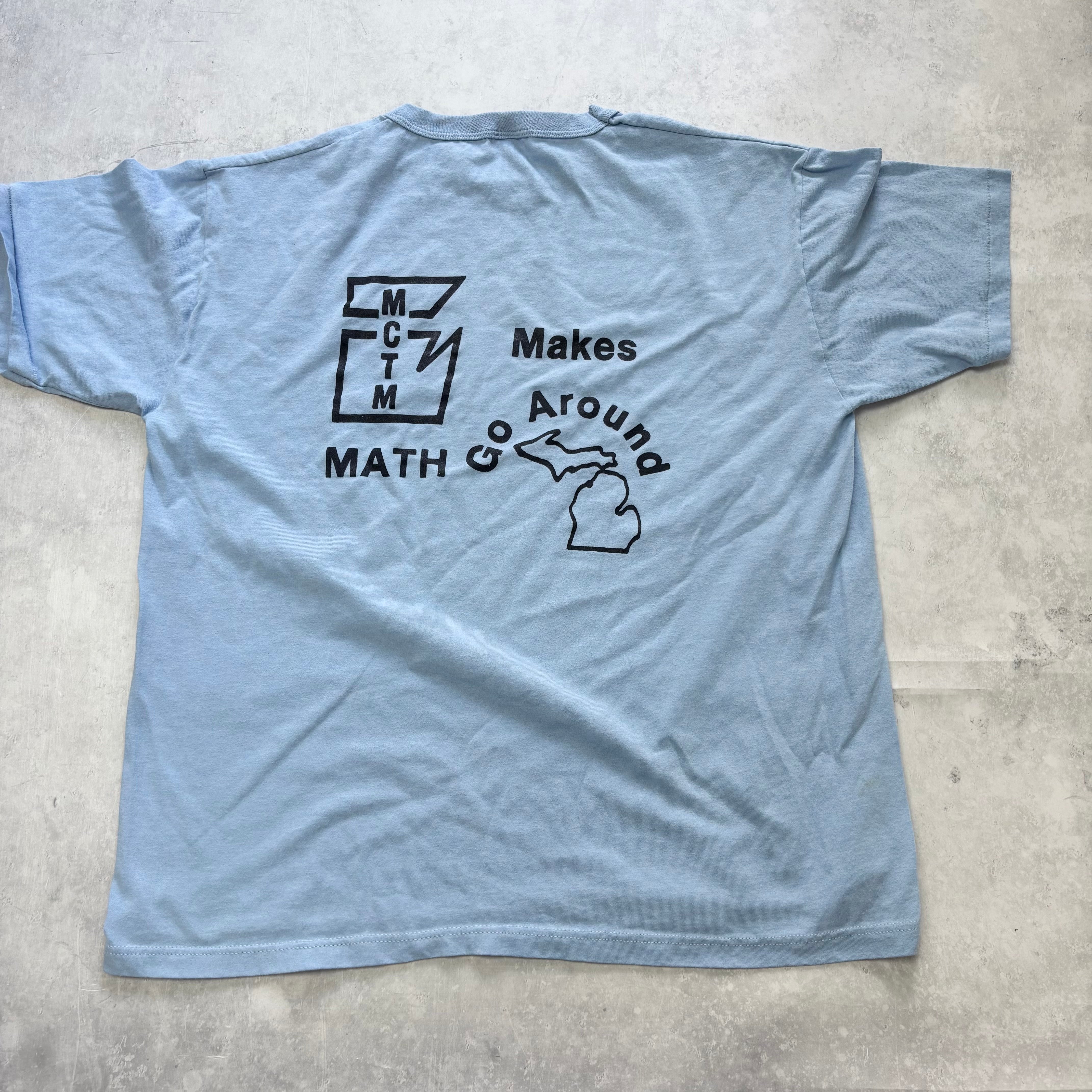 Vintage T Shirt Mens XL Blue Single Stitch Graphic Print 90s USA