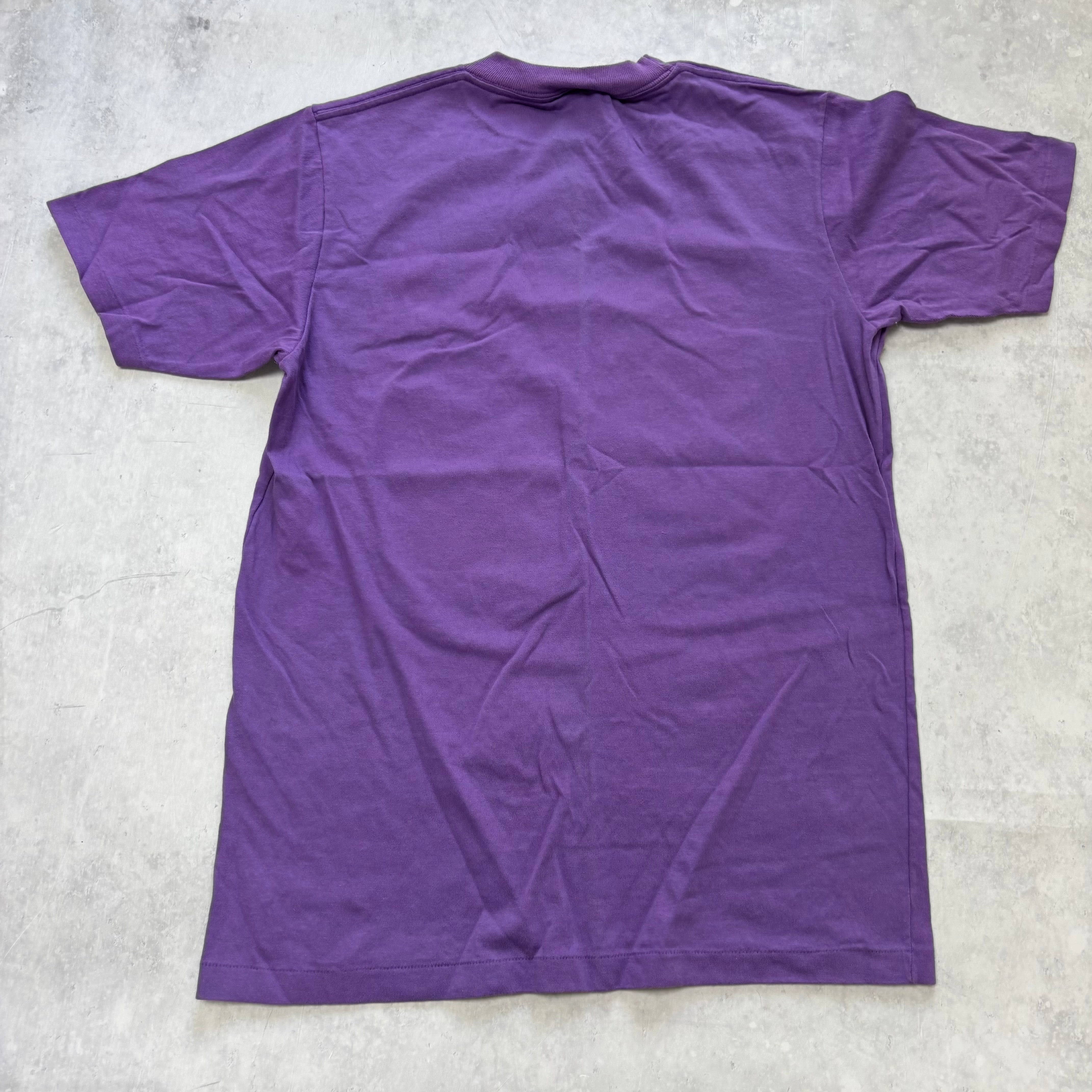 Vintage T Shirt Mens Medium Purple Single Stitch Graphic Print 90s Tourist (E)