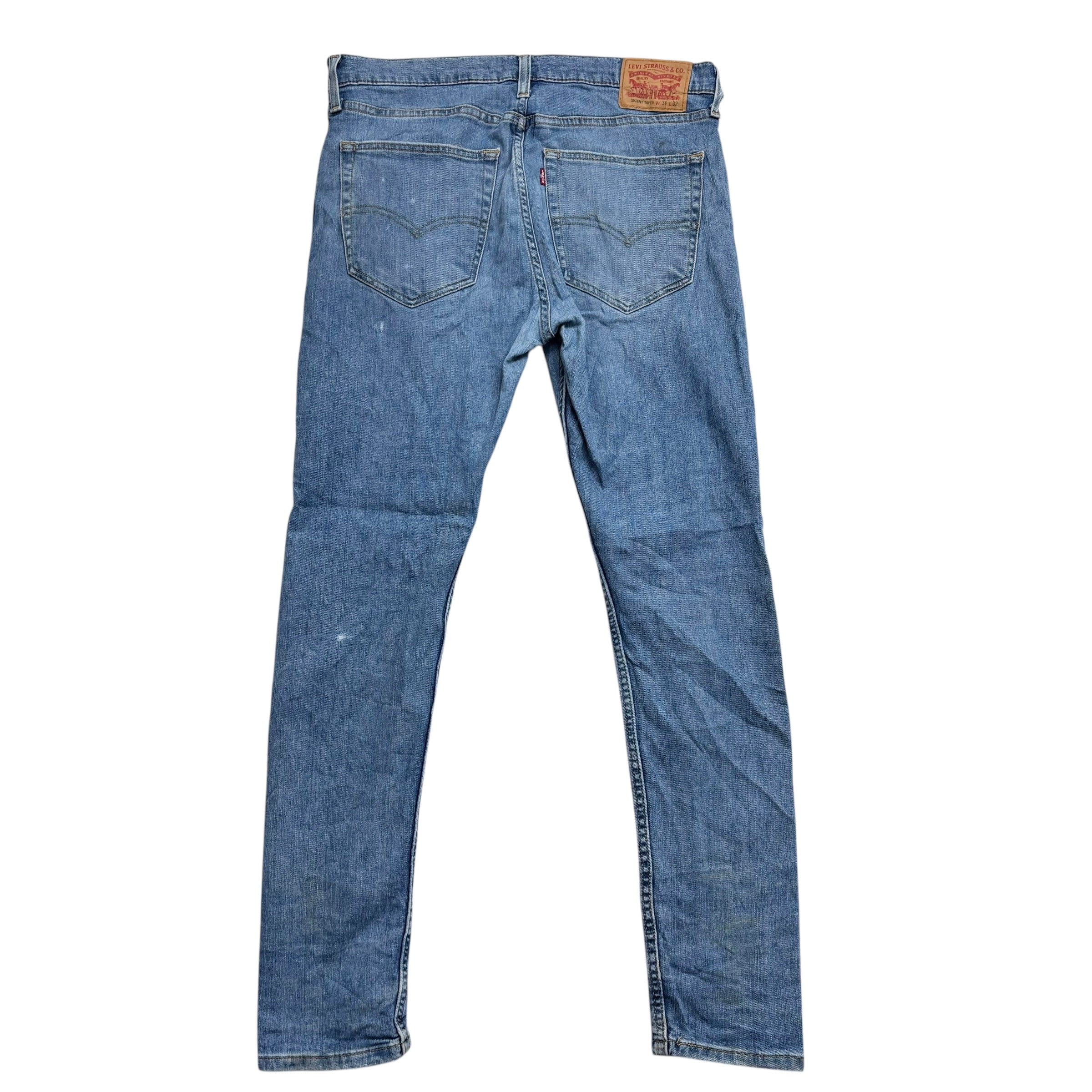 Levis Jeans W36 L32 Mens Mid Blue Skinny Tapered Fit Stretch Denim