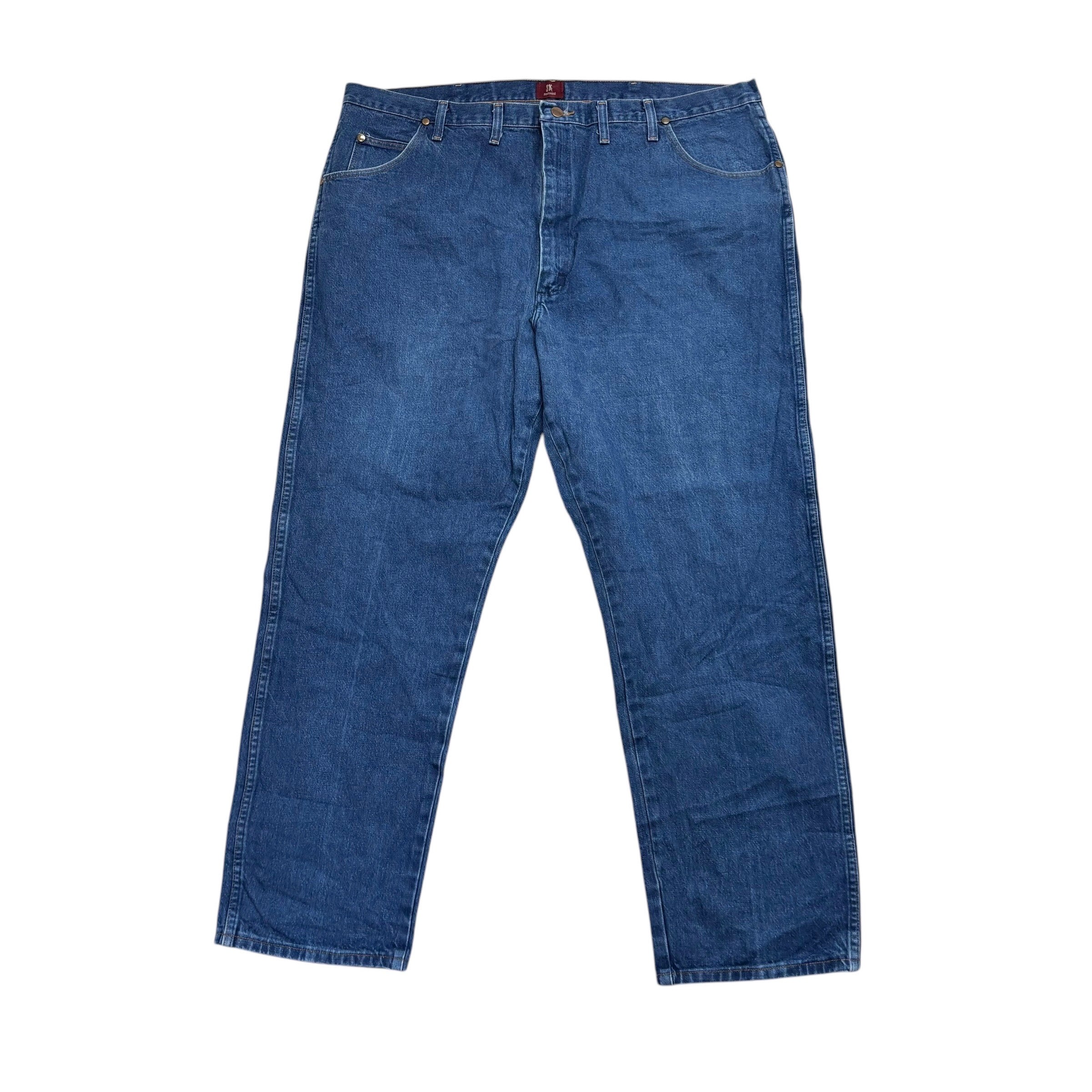 Wrangler Jeans Cowboy Cut W44 L32 Mens Mid Blue 31MWZ Relaxed Fit Denim (E)