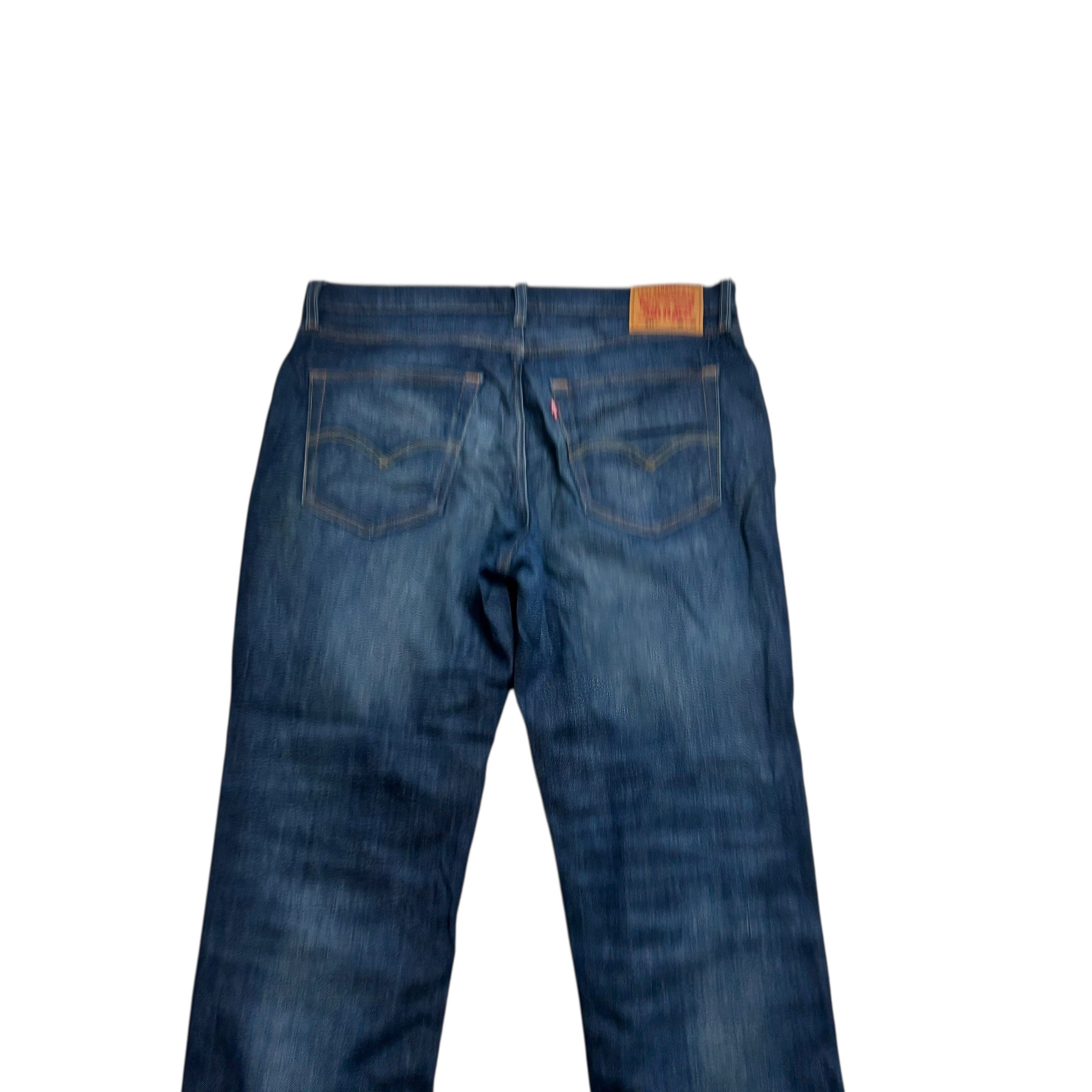 Levis 541 Jeans W38 L30 Mens Dark Blue Athletic Tapered Fit Stretch Denim (E)