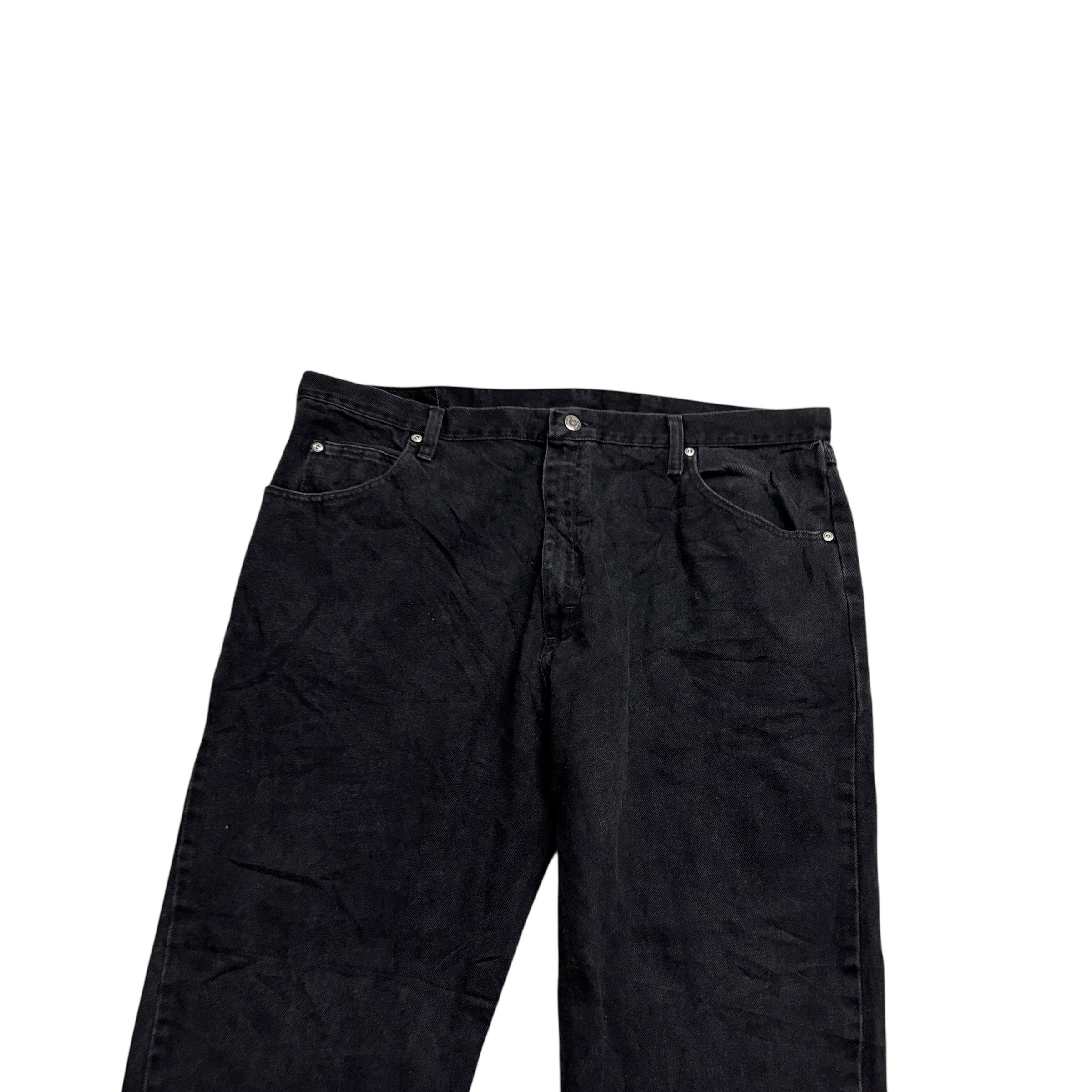 Wrangler Jeans W42 L33 Mens Black Baggy Relaxed Straight Fit Denim (E)