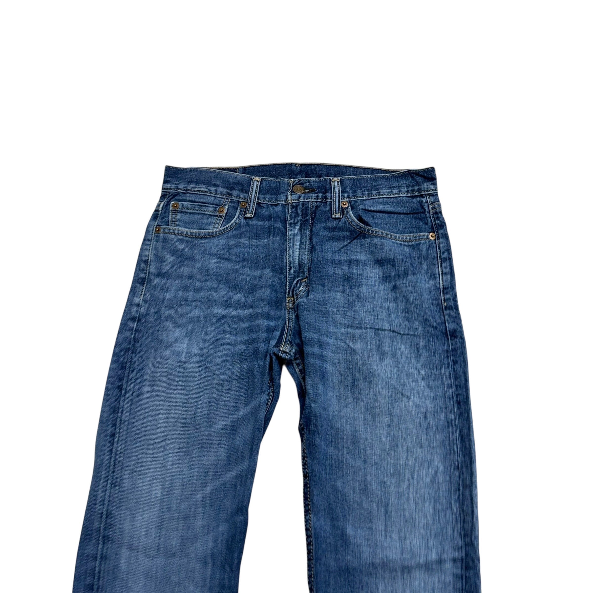 Levis 513 Jeans W31 L32 Mens Mid Blue Slim Straight Fit Denim (E)