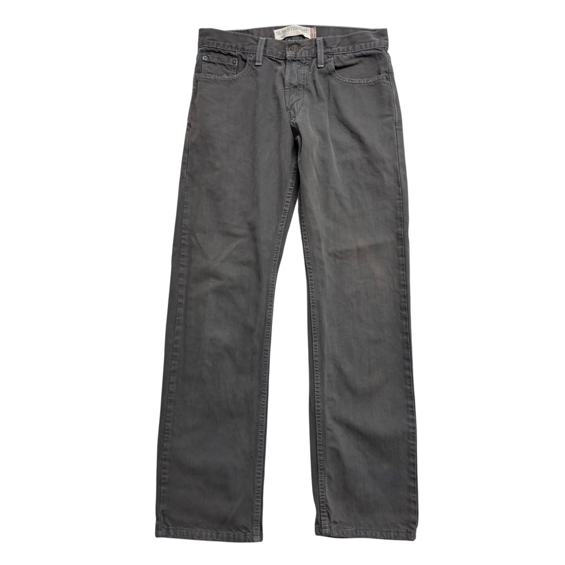 Levis 514 Jeans W30 L30 Mens Grey Slim Straight Fit Vintage Denim (F)