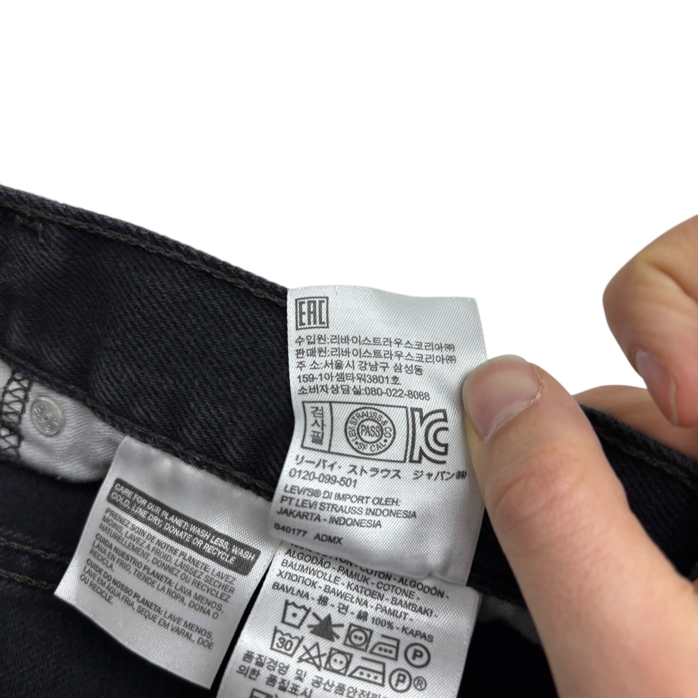 Levis 550 Jeans W36 L34 Mens Black Baggy Relaxed Straight Fit Denim