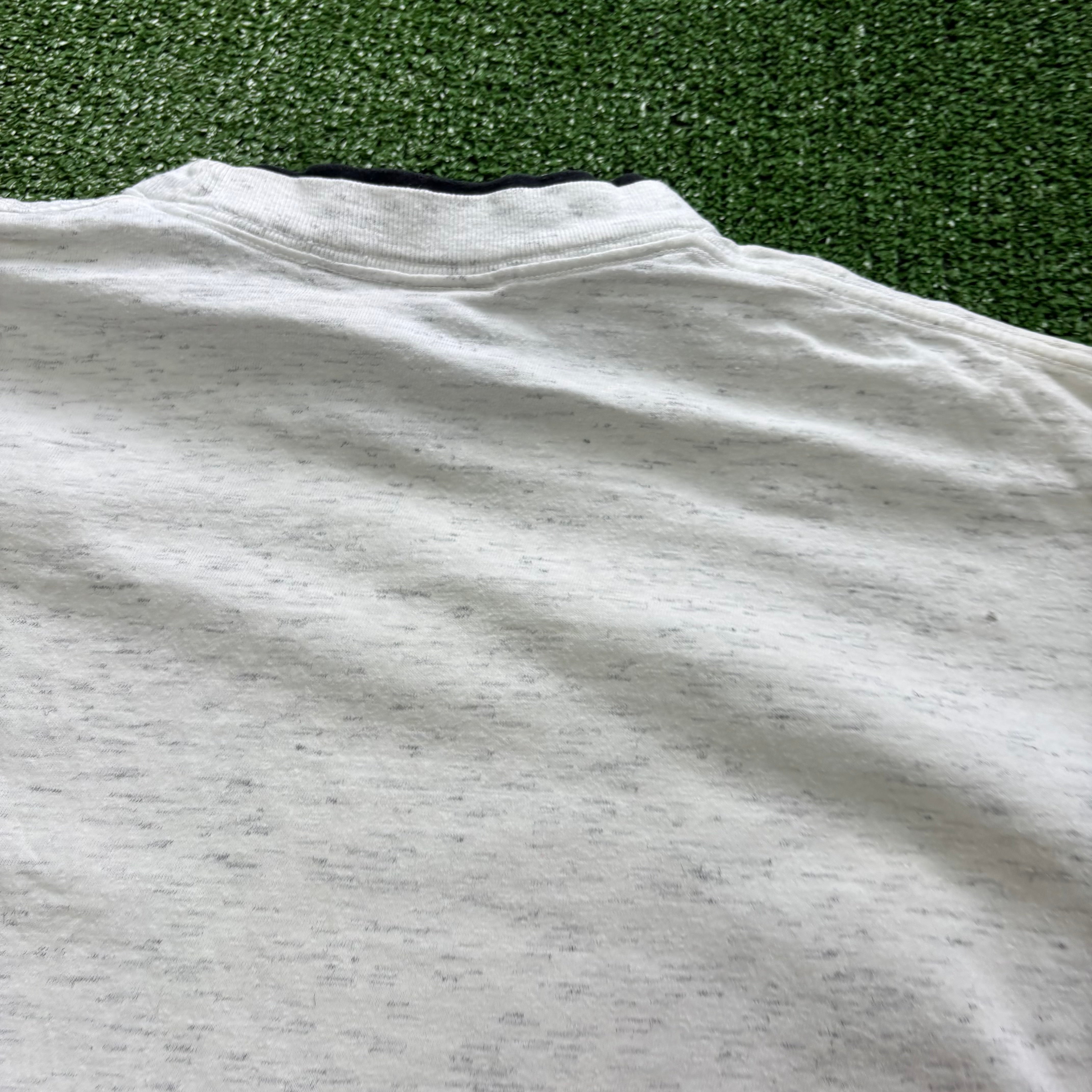 Vintage T Shirt Mens Large Grey Single Stitch Graphic Print 90s USA
