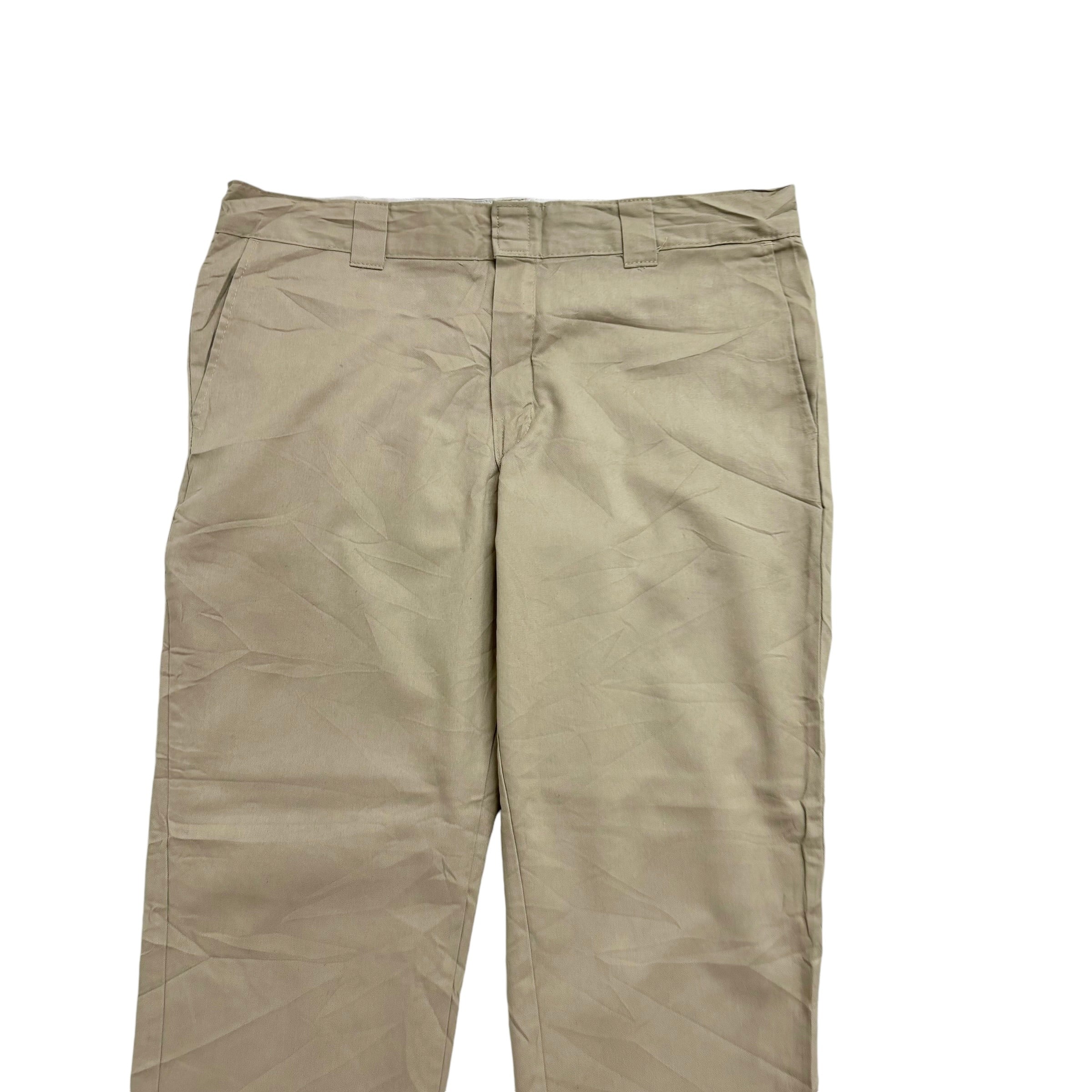 Dickies Trousers W38 L32 Mens Beige Pants Slim Tapered Fit Workwear