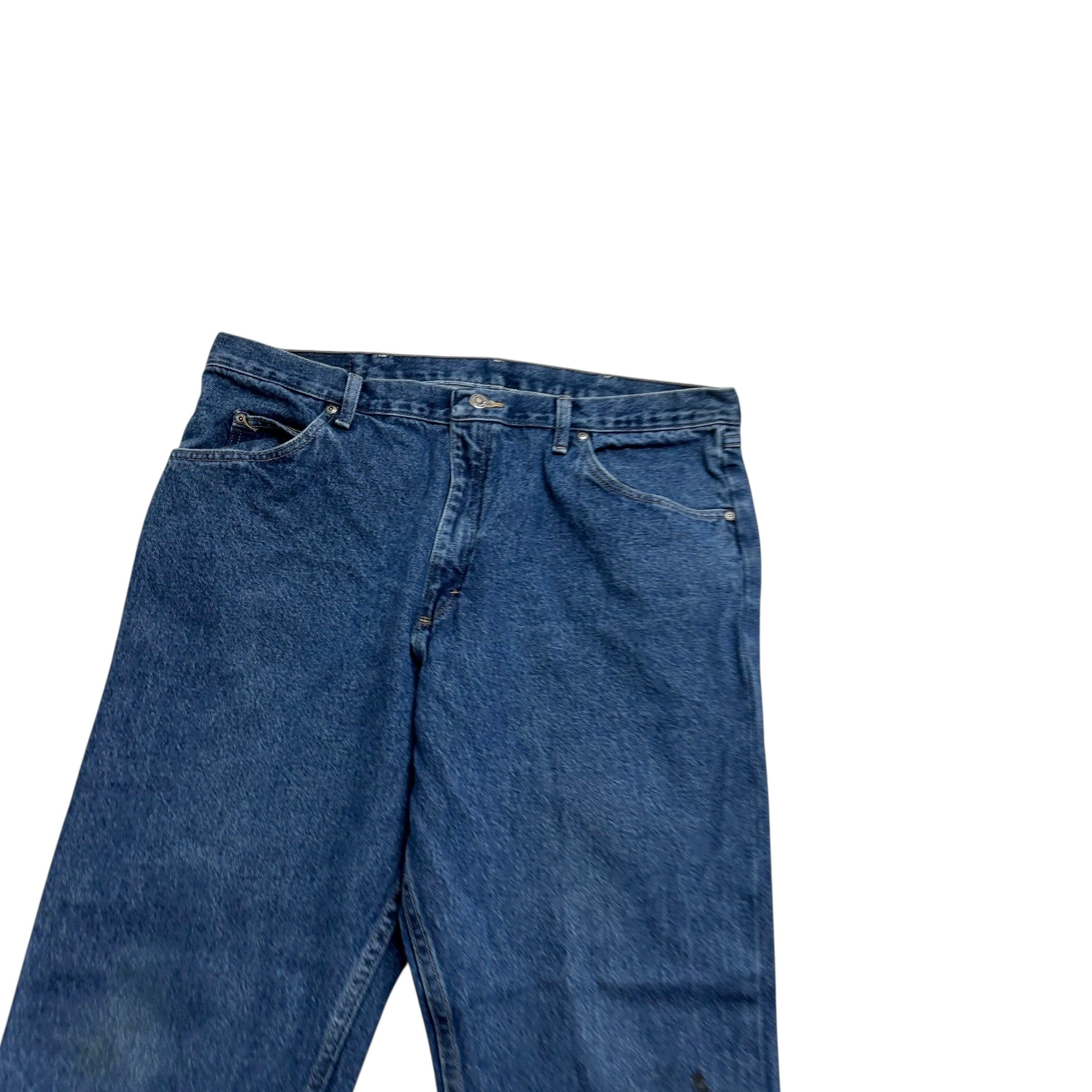 Wrangler Jeans W40 L28 Mens Mid Blue Relaxed Straight Fit Denim (F)