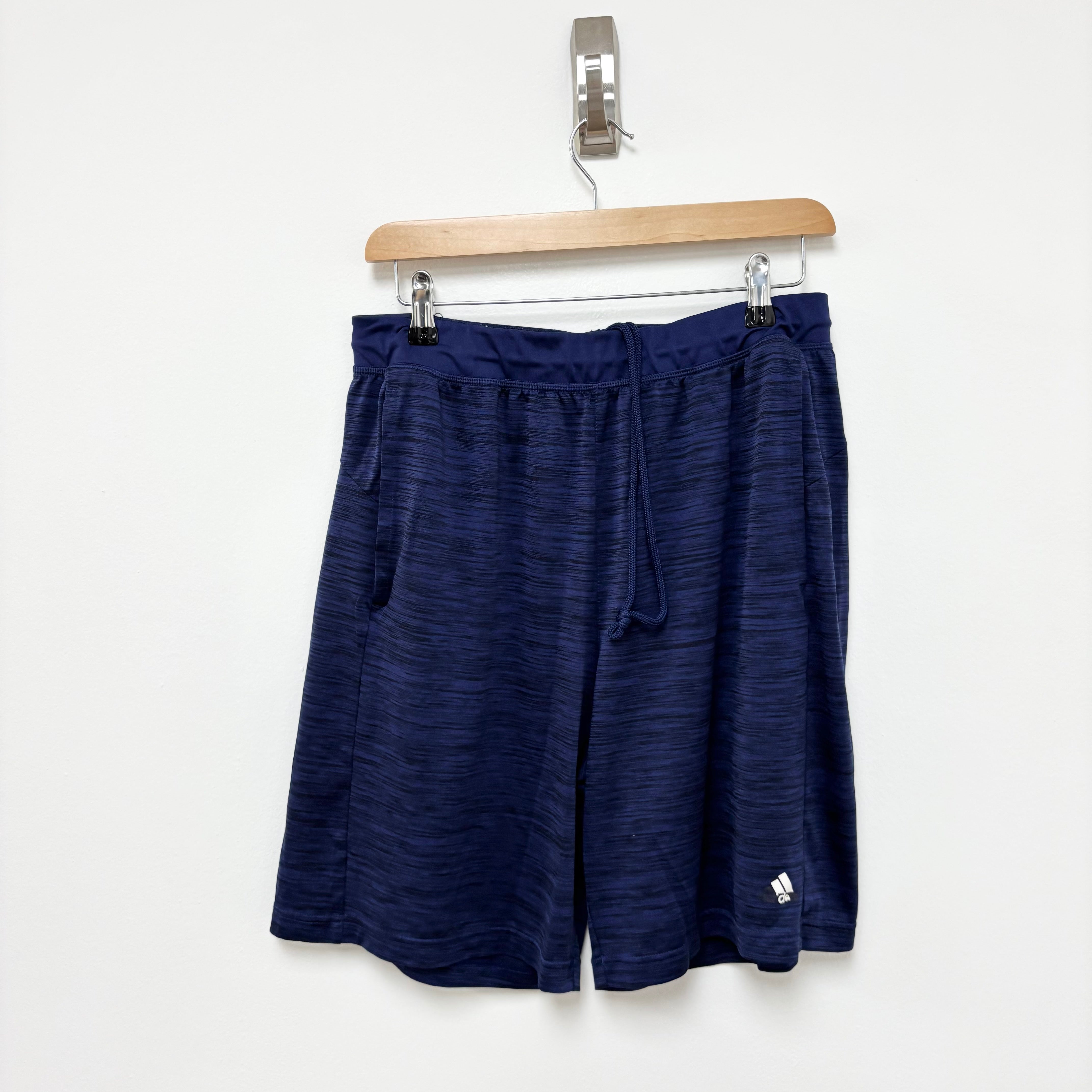 Adidas Shorts Mens Large Navy Blue Sports Running Gym Athletic Pockets