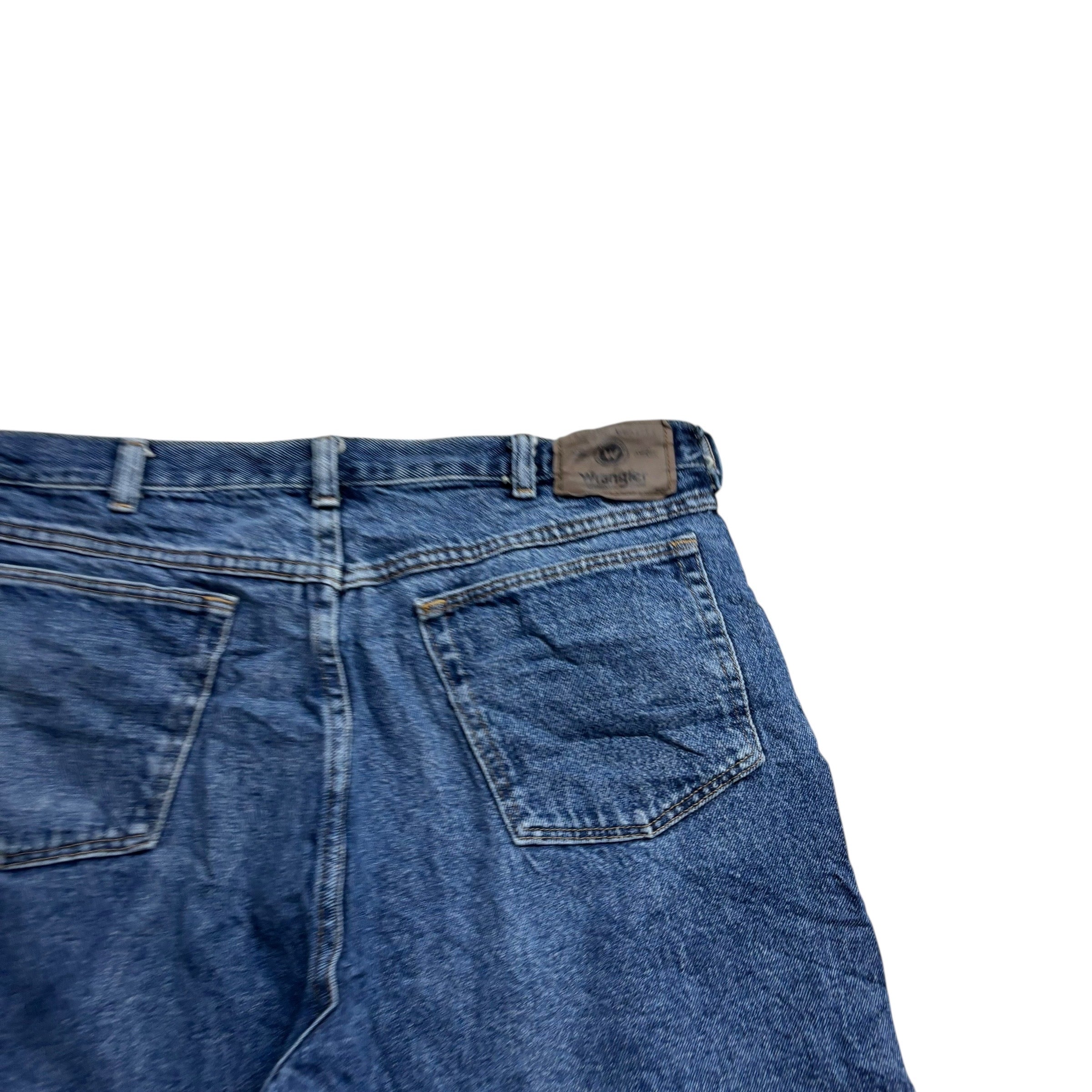 Vintage Wrangler Baggy Jorts W34 Mens Denim Shorts Mid Blue Relaxed Fit (E)