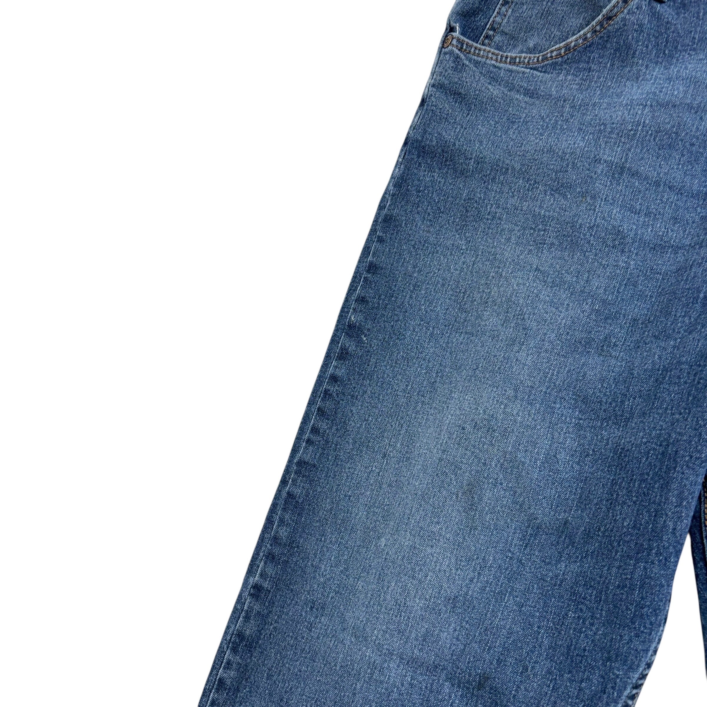 Wrangler Jeans W42 L30 Mens Dark Blue Relaxed Straight Fit Stretch Denim (F)