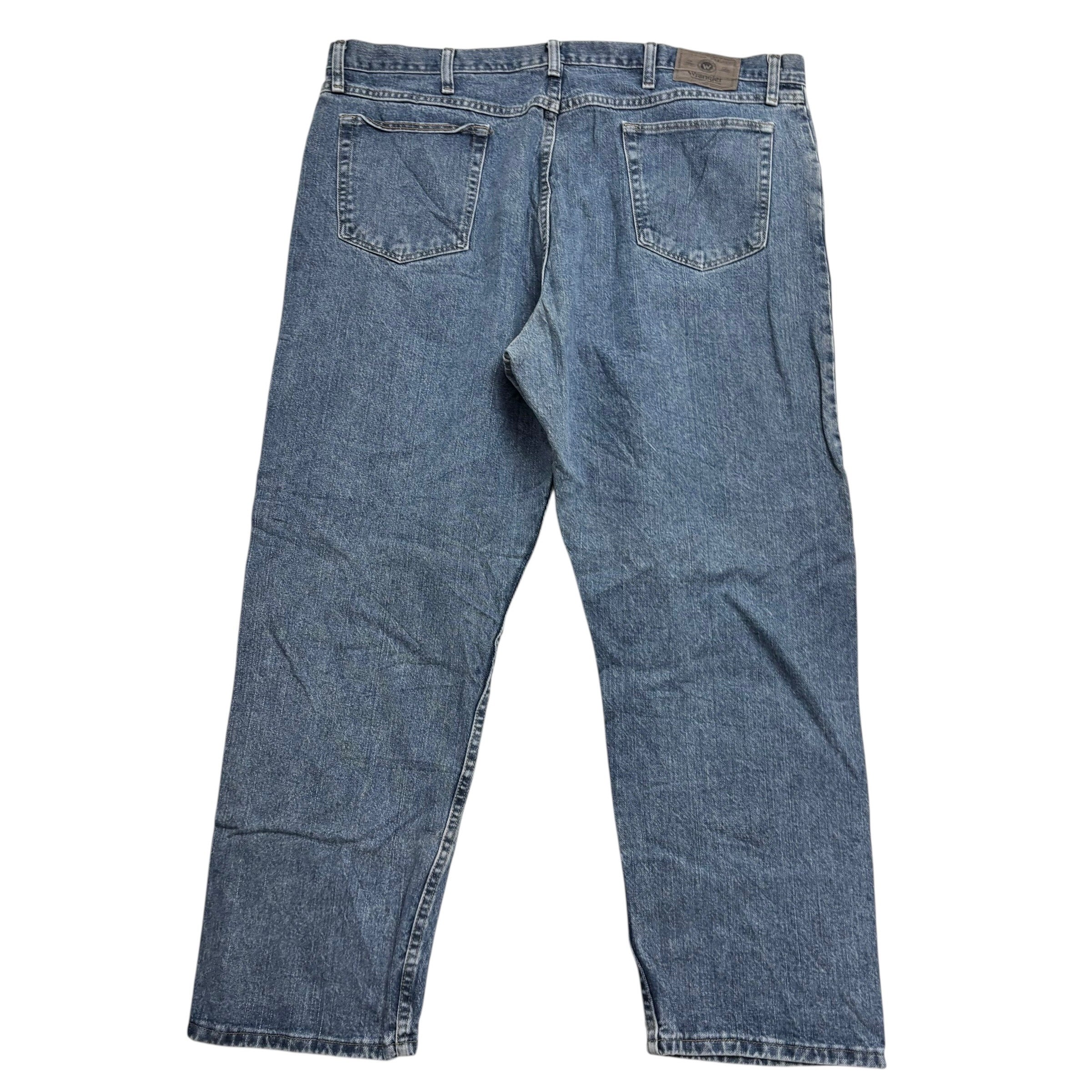 Wrangler Jeans W42 L30 Mens Mid Blue Relaxed Straight Fit Vintage Denim (E)