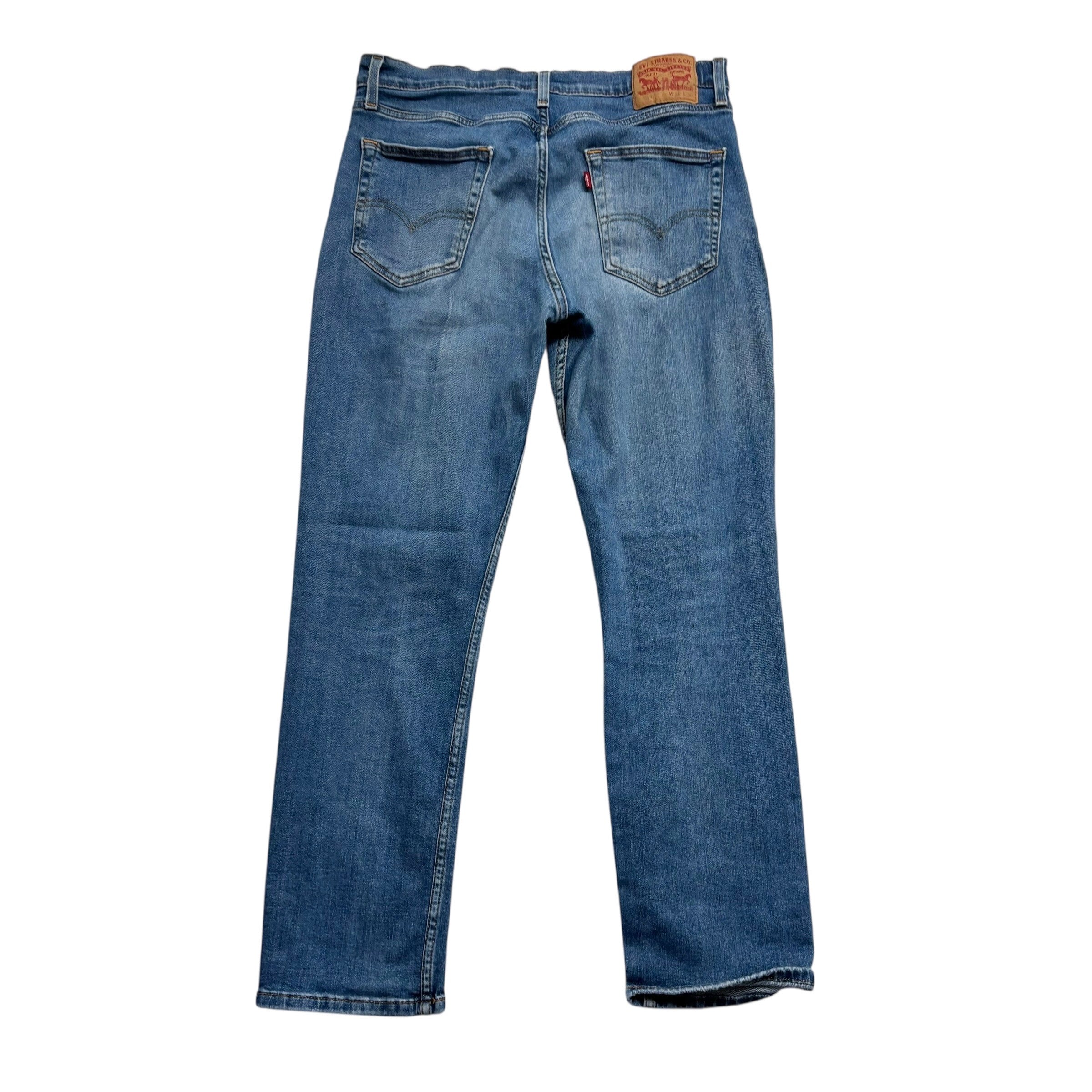 Levis 514 Jeans W34 L30 Mens Mid Blue Regular Straight Fit Stretch Denim (F)