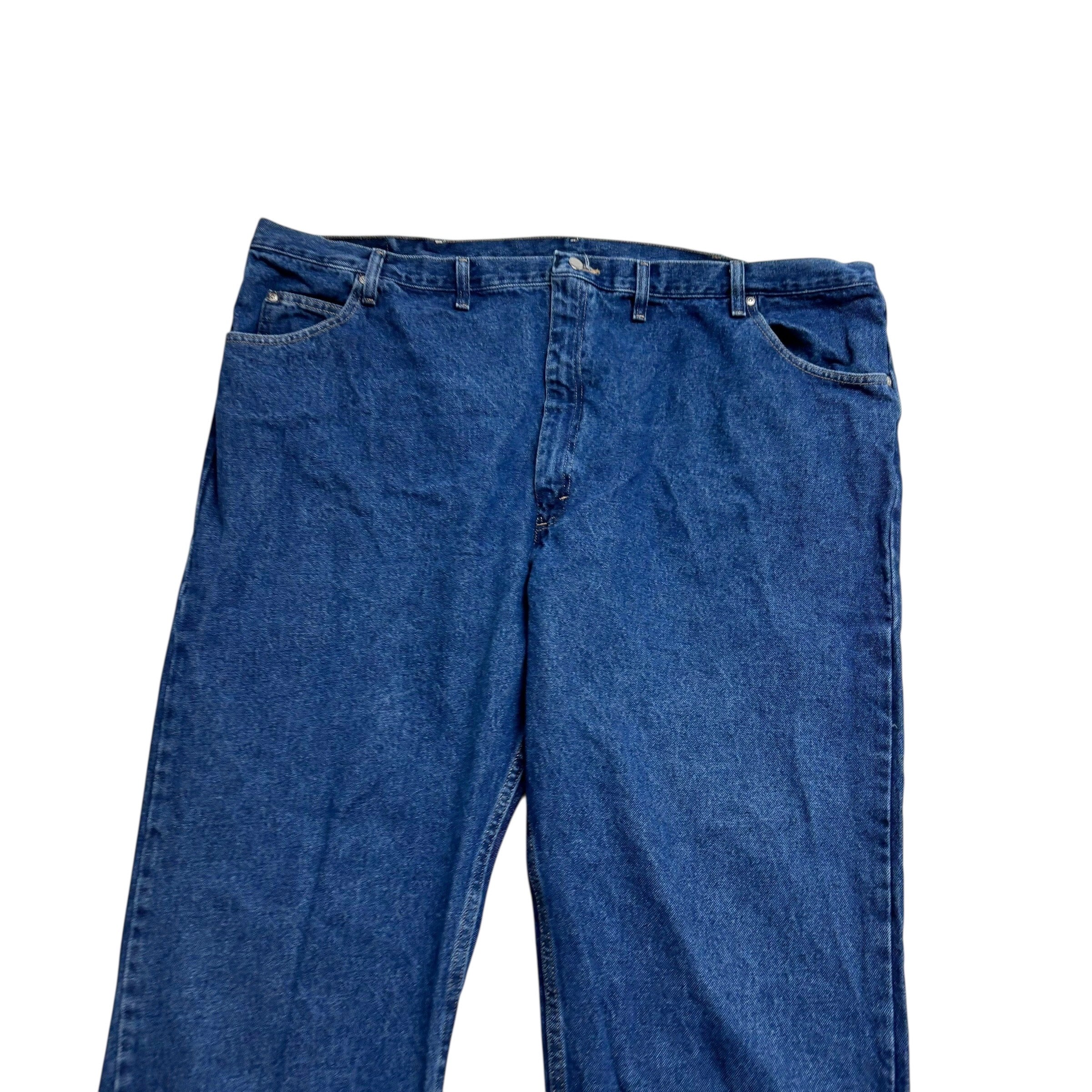 Wrangler Jeans W52 L30 Mens Mid Blue Relaxed Straight Fit Denim (E)