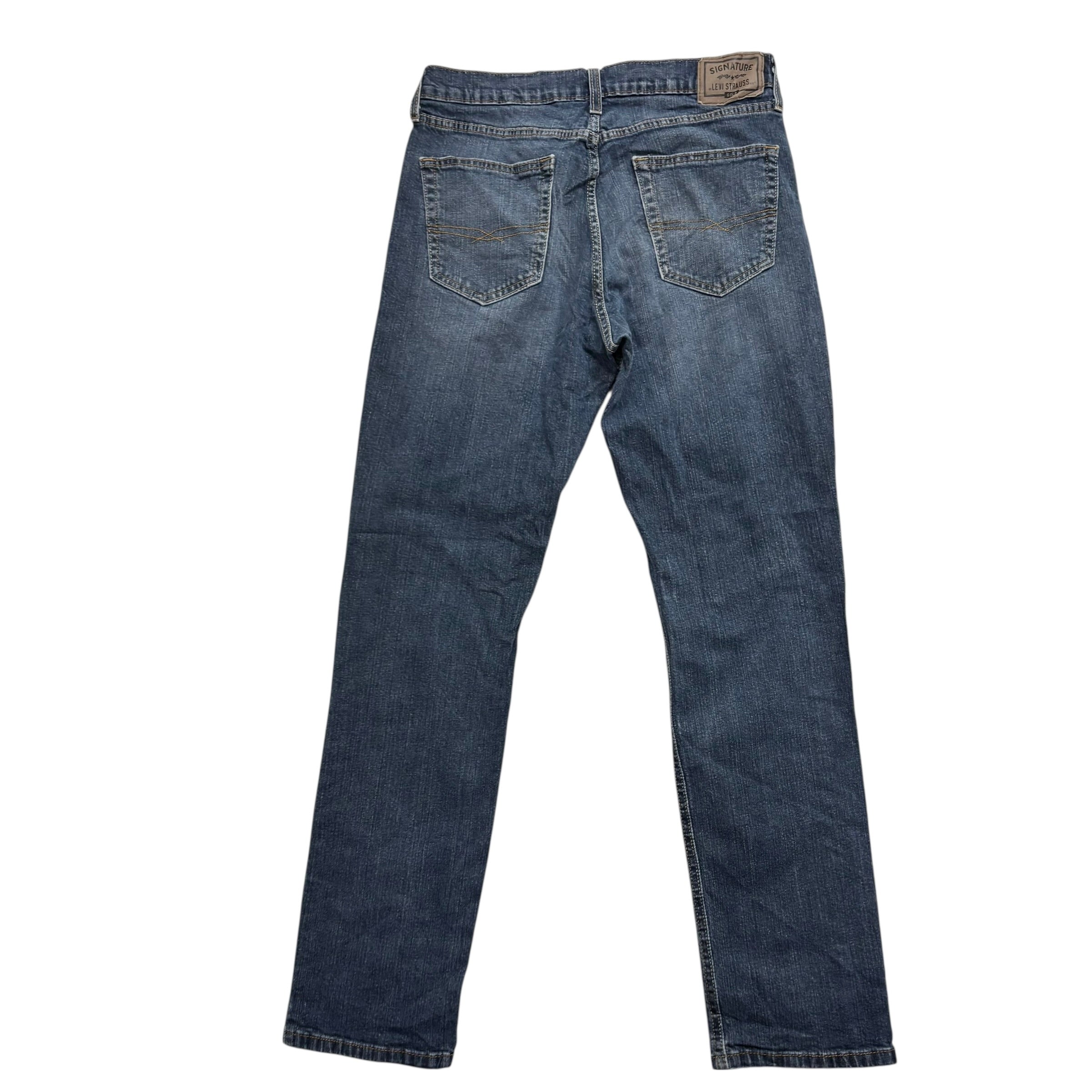 Levis Signature Jeans W32 L34 Mens Dark Blue Athletic Fit Stretch