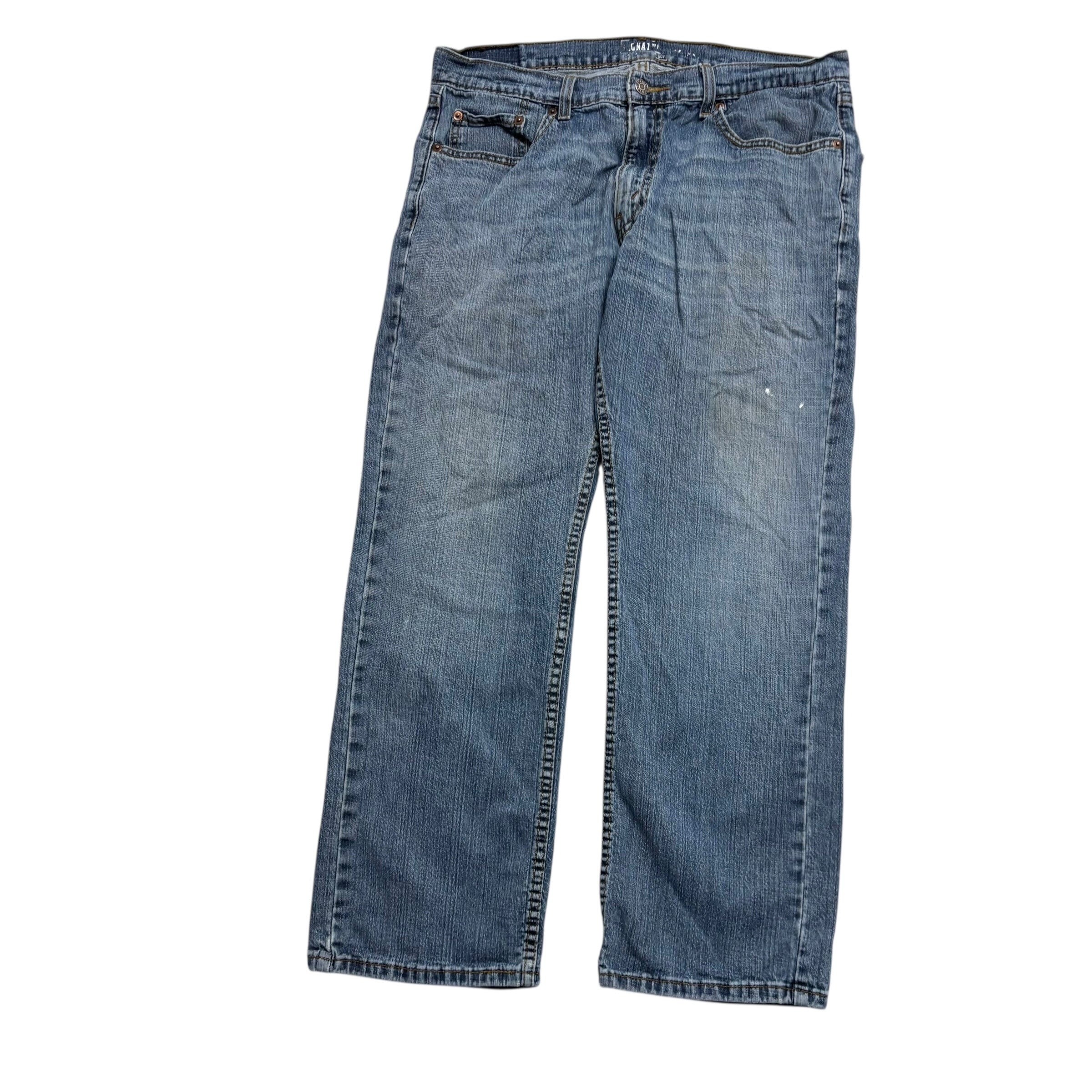 Levis Signature Jeans W34 L28 Mens Mid Blue Relaxed Straight Fit Denim (F)