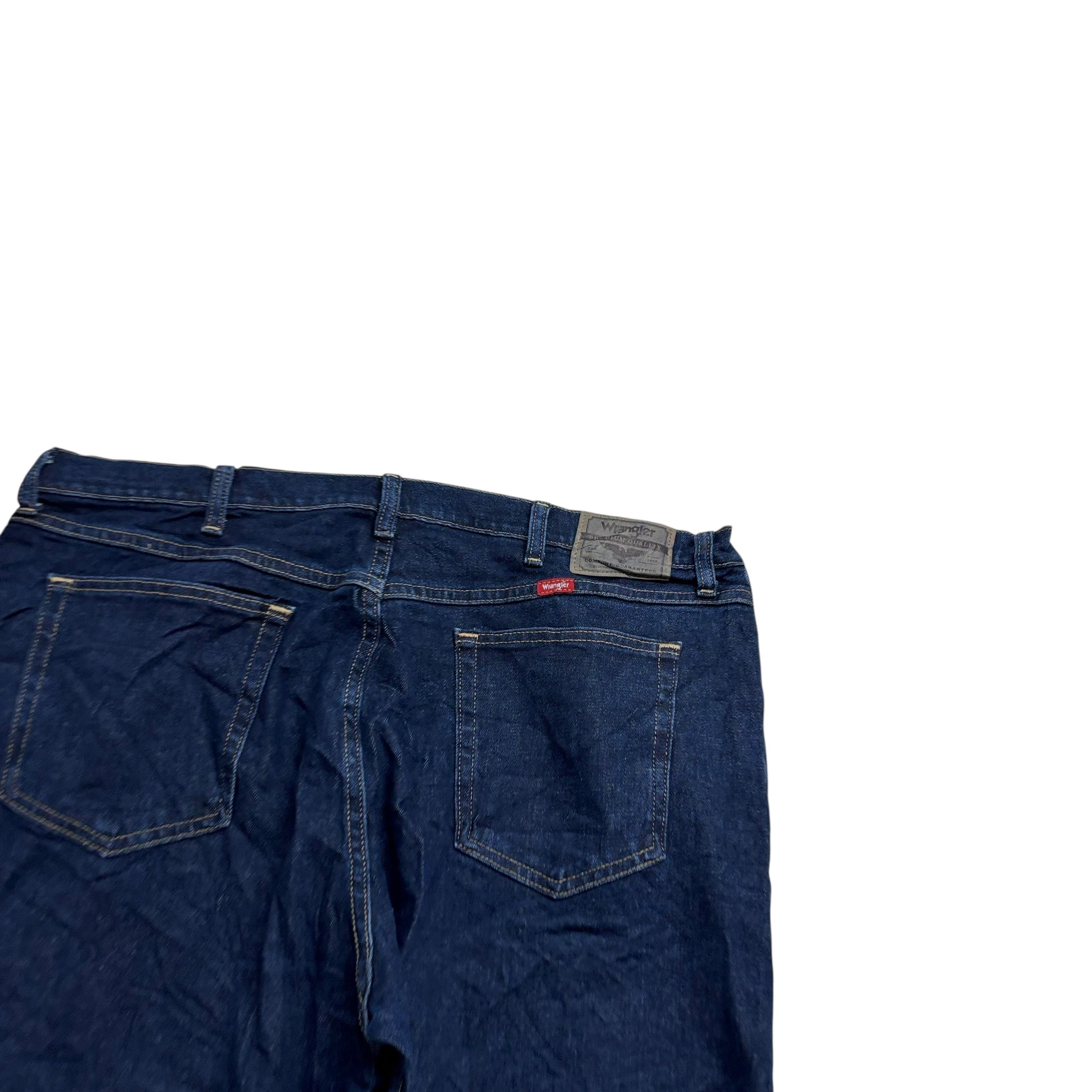 Wrangler Jeans W40 L29 Mens Dark Blue Regular Straight Fit Stretch Denim (E)