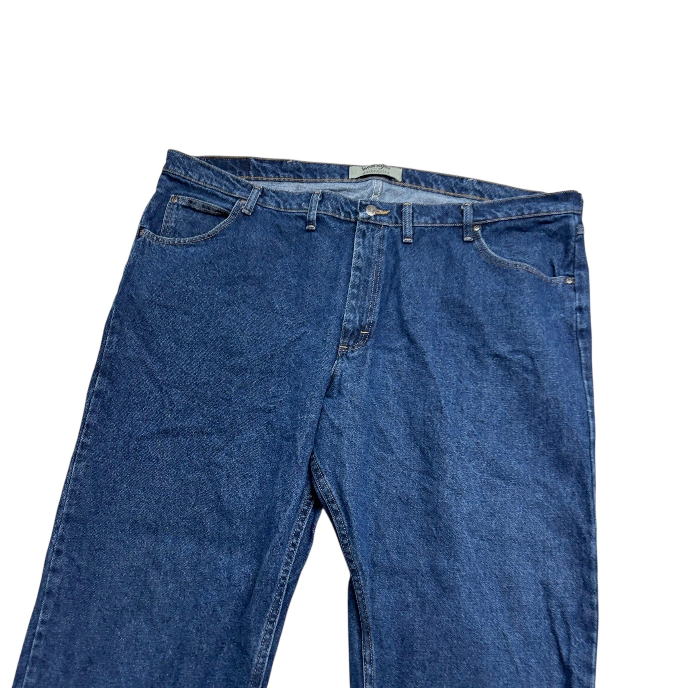Wrangler Jeans W48 L30 Mens Dark Blue Relaxed Straight Fit Denim (E)