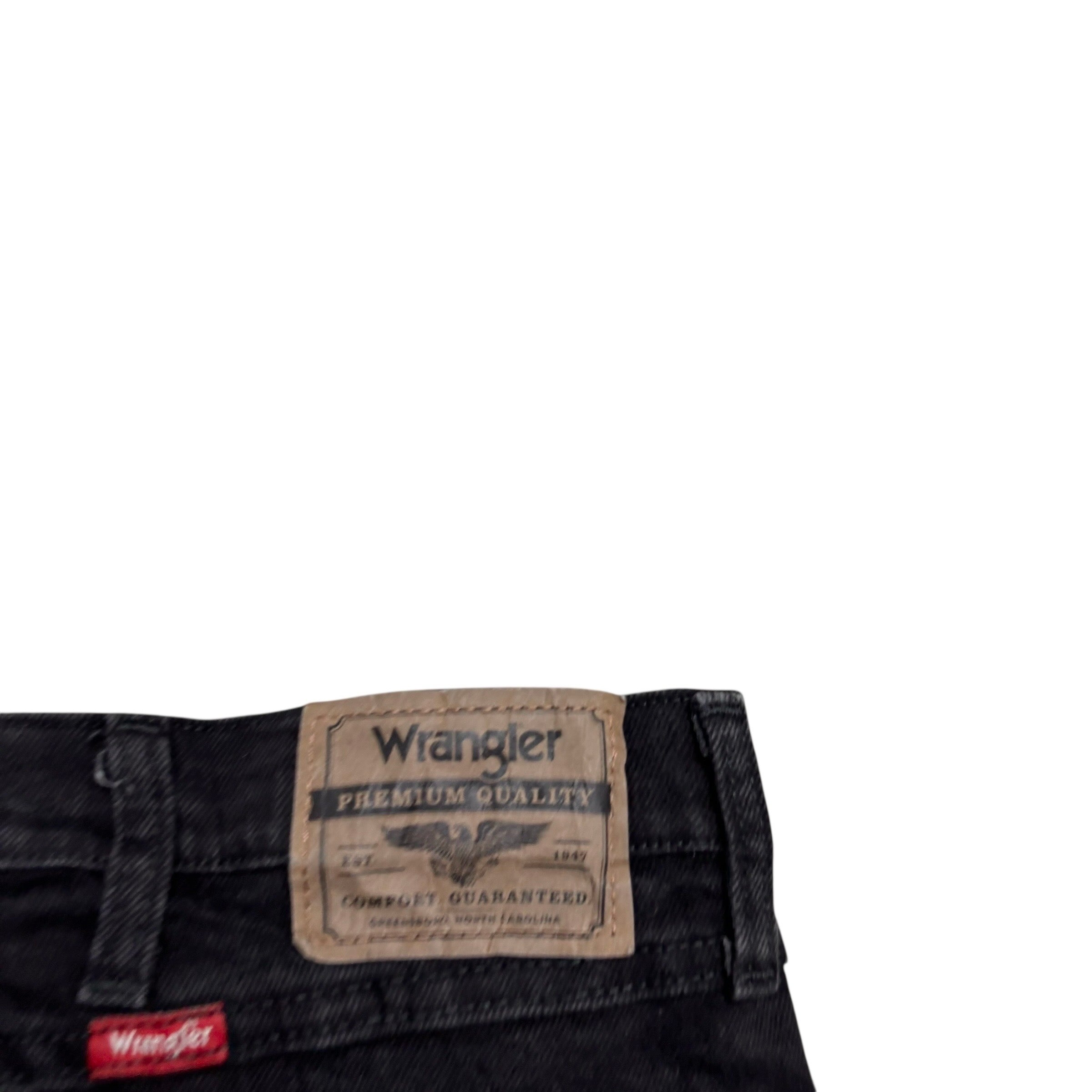 Wrangler Jeans W44 L30 Mens Black Relaxed Straight Fit Stretch Denim (E)