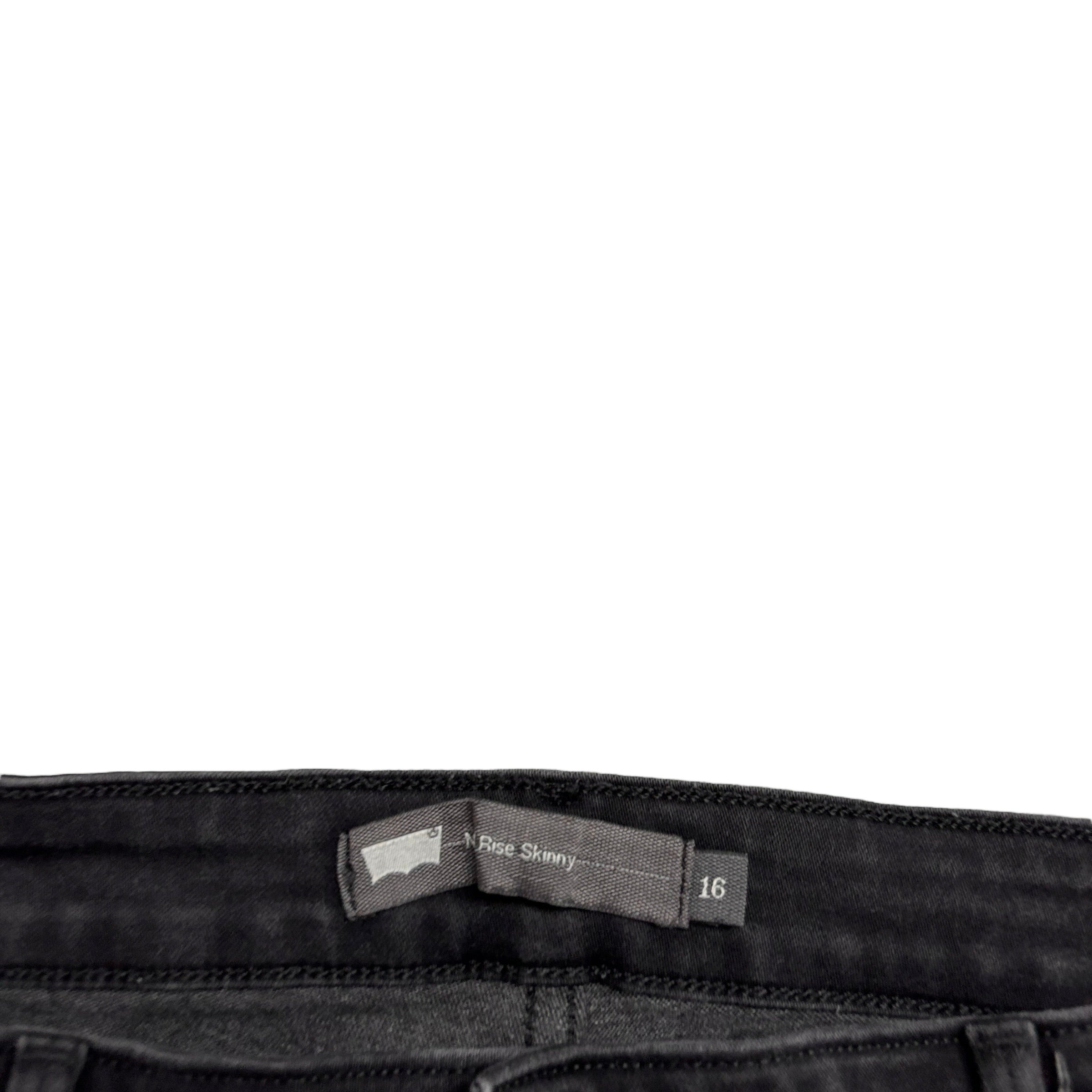 Levis Jeans W33 L27 Womens Mid Rise Skinny Fit Black Stretch Denim