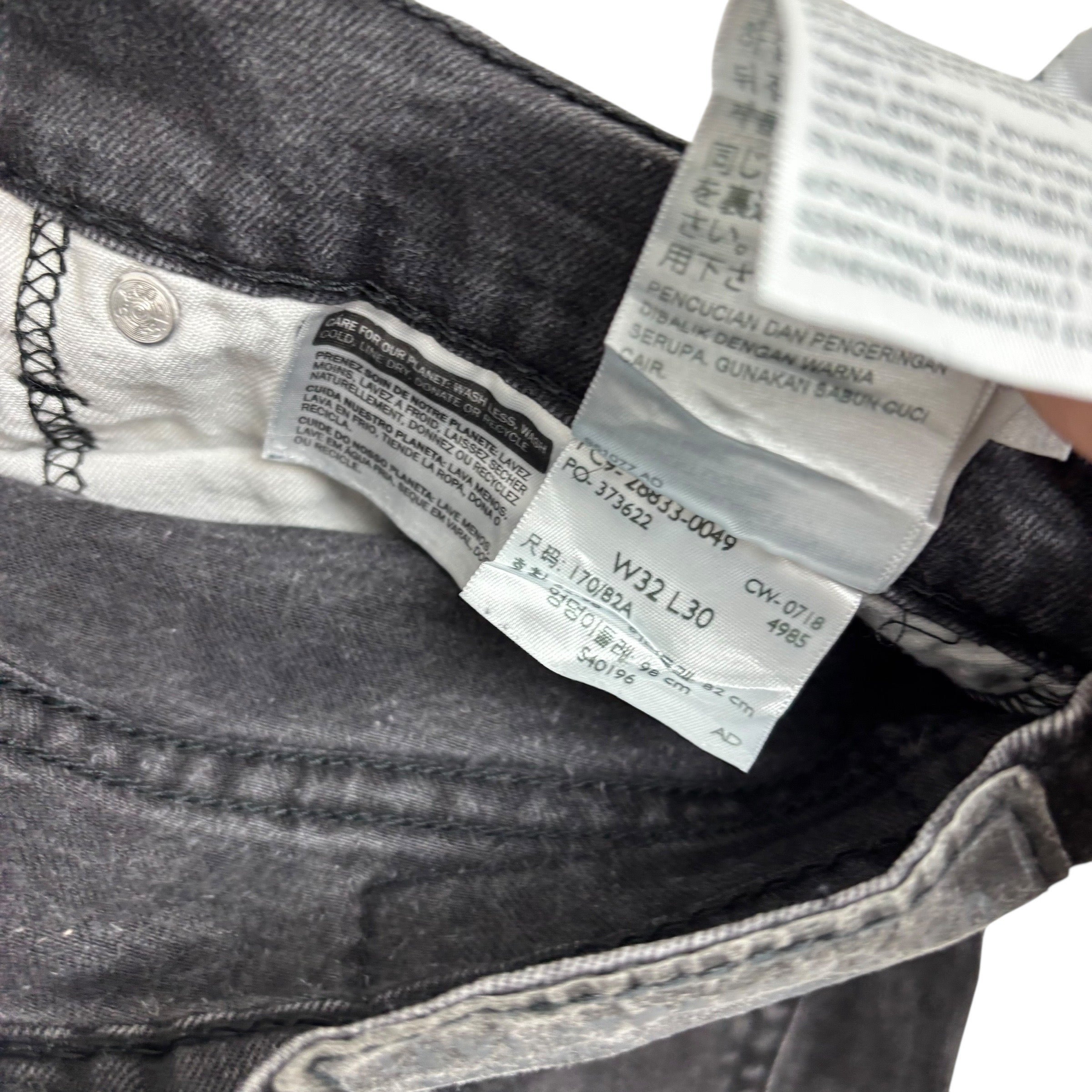 Levis 512 Jeans W32 L28 Mens Black Slim Tapered Fit Stretch Denim