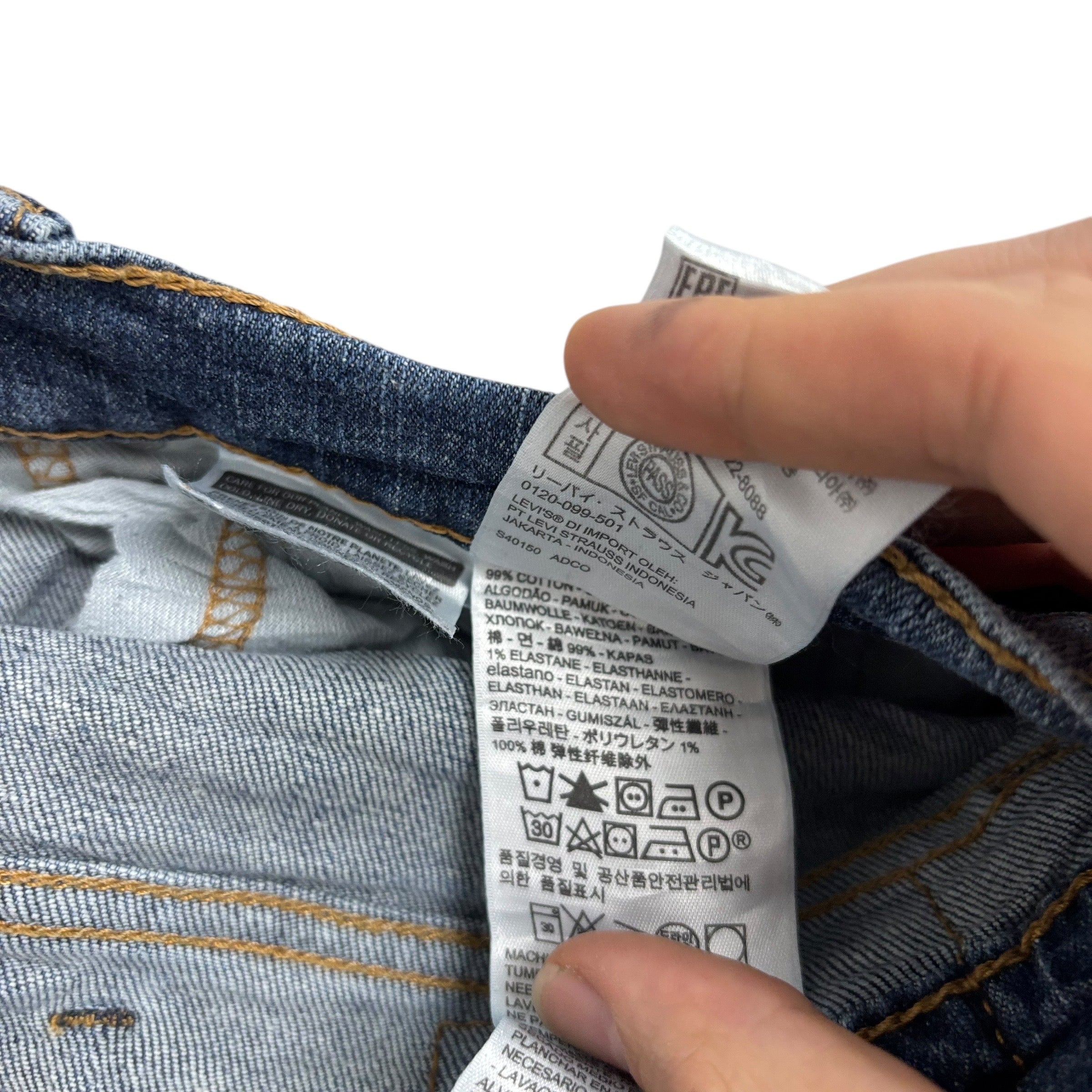Levis 505 Jeans W40 L30 Mens Mid Blue Regular Straight Fit Stretch Denim (E)