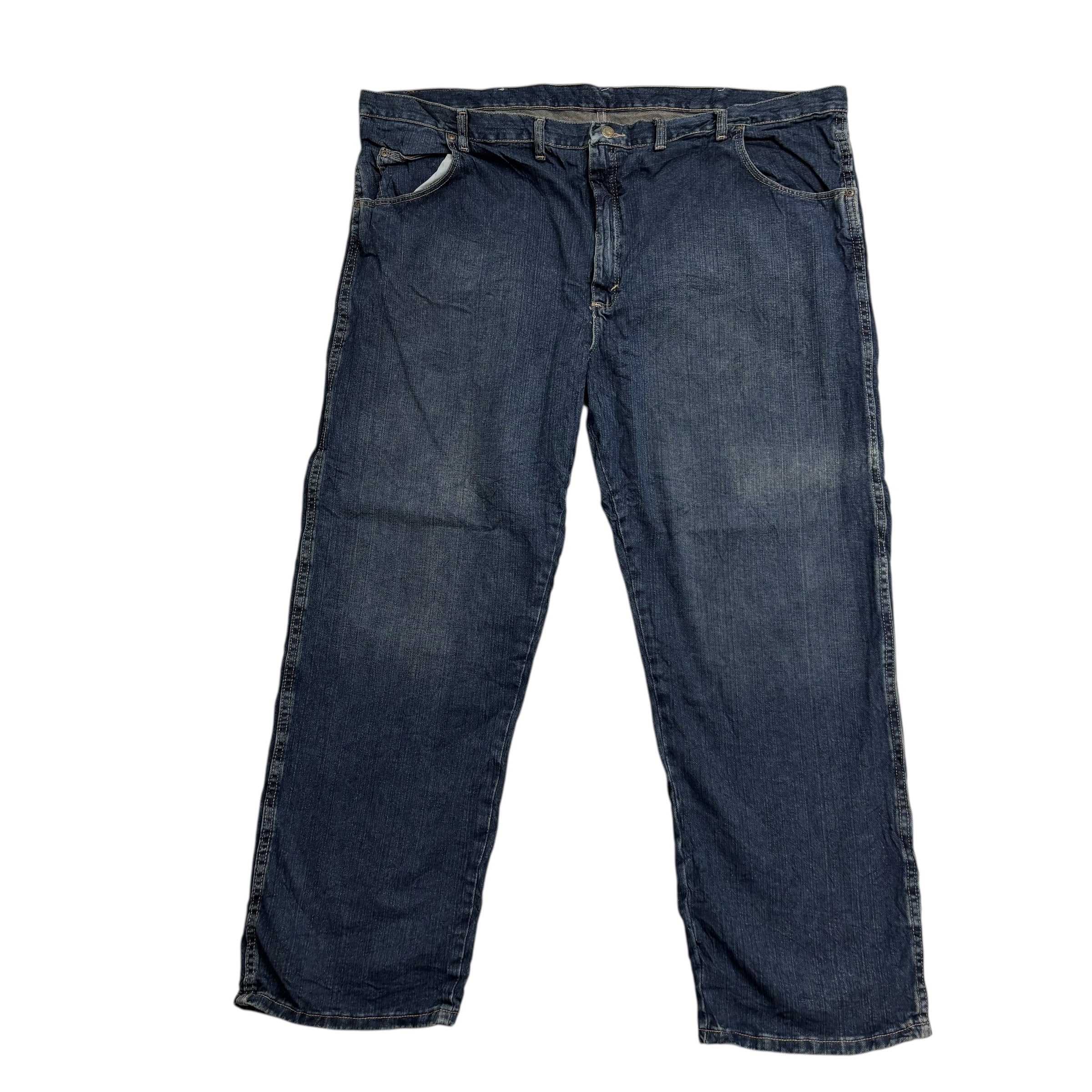 Wrangler Jeans W48 L30 Mens Dark Blue Relaxed Straight Fit Baggy Denim